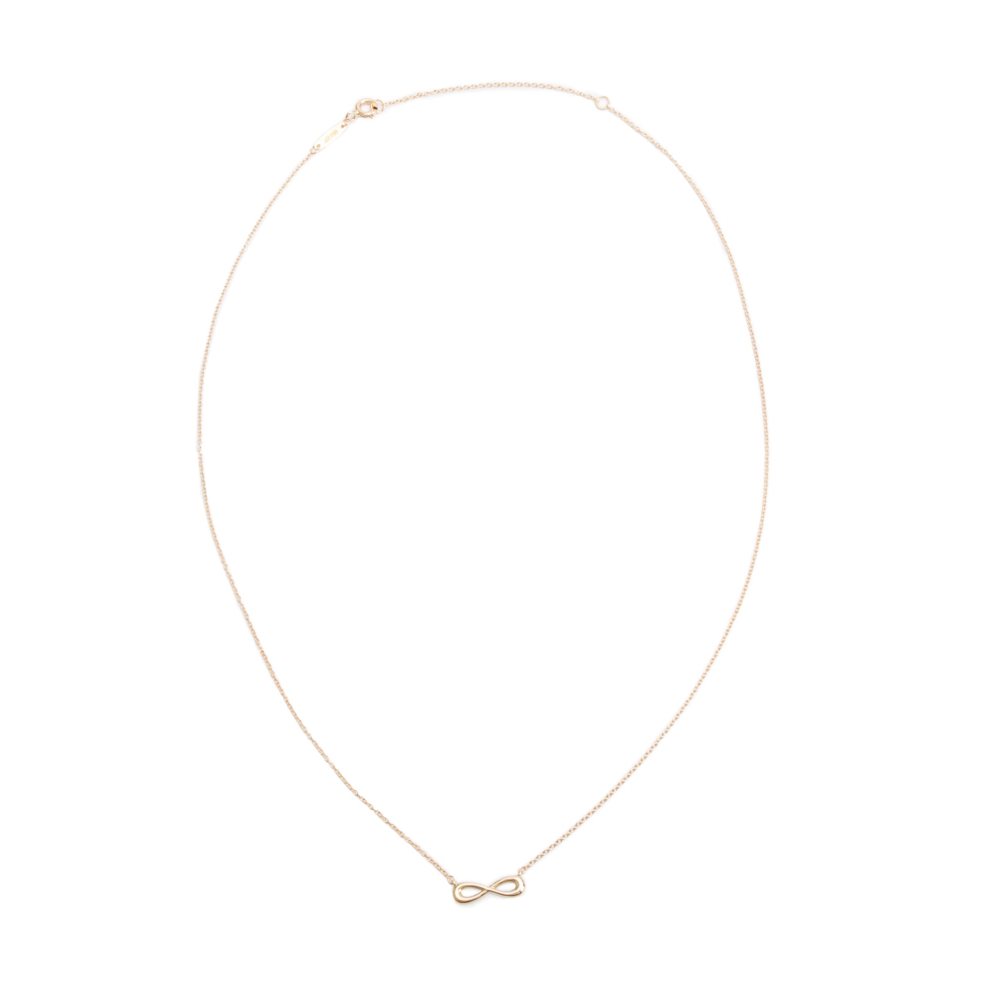 Tiffany & Co. 18k Yellow Gold Mini Infinity Pendant Necklace w/ Box