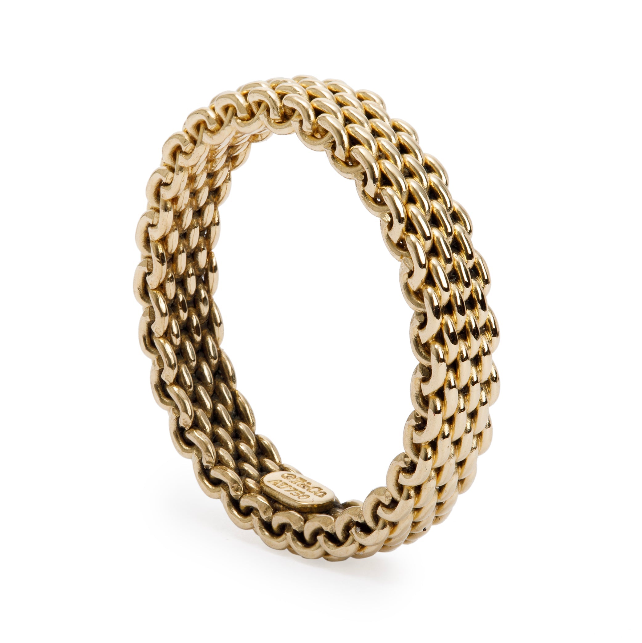 Tiffany & Co. 18k Yellow Gold Narrow Somerset Mesh Ring, Size 6.25