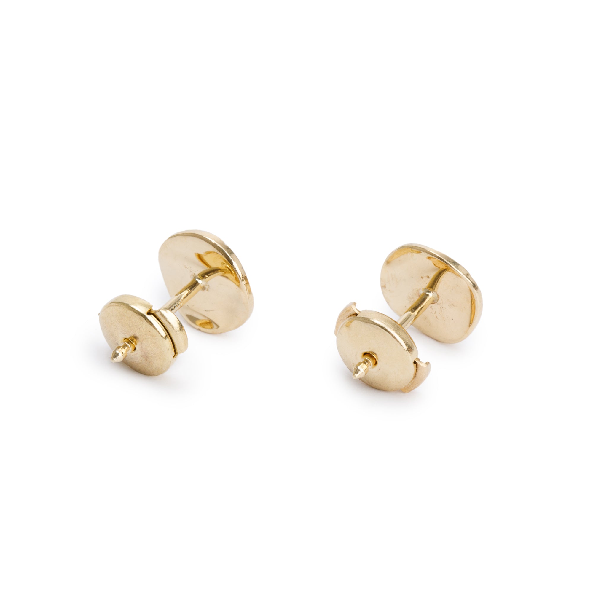 Tiffany & Co. 18k Yellow Gold Notes Round Stud Earrings, 9 MM