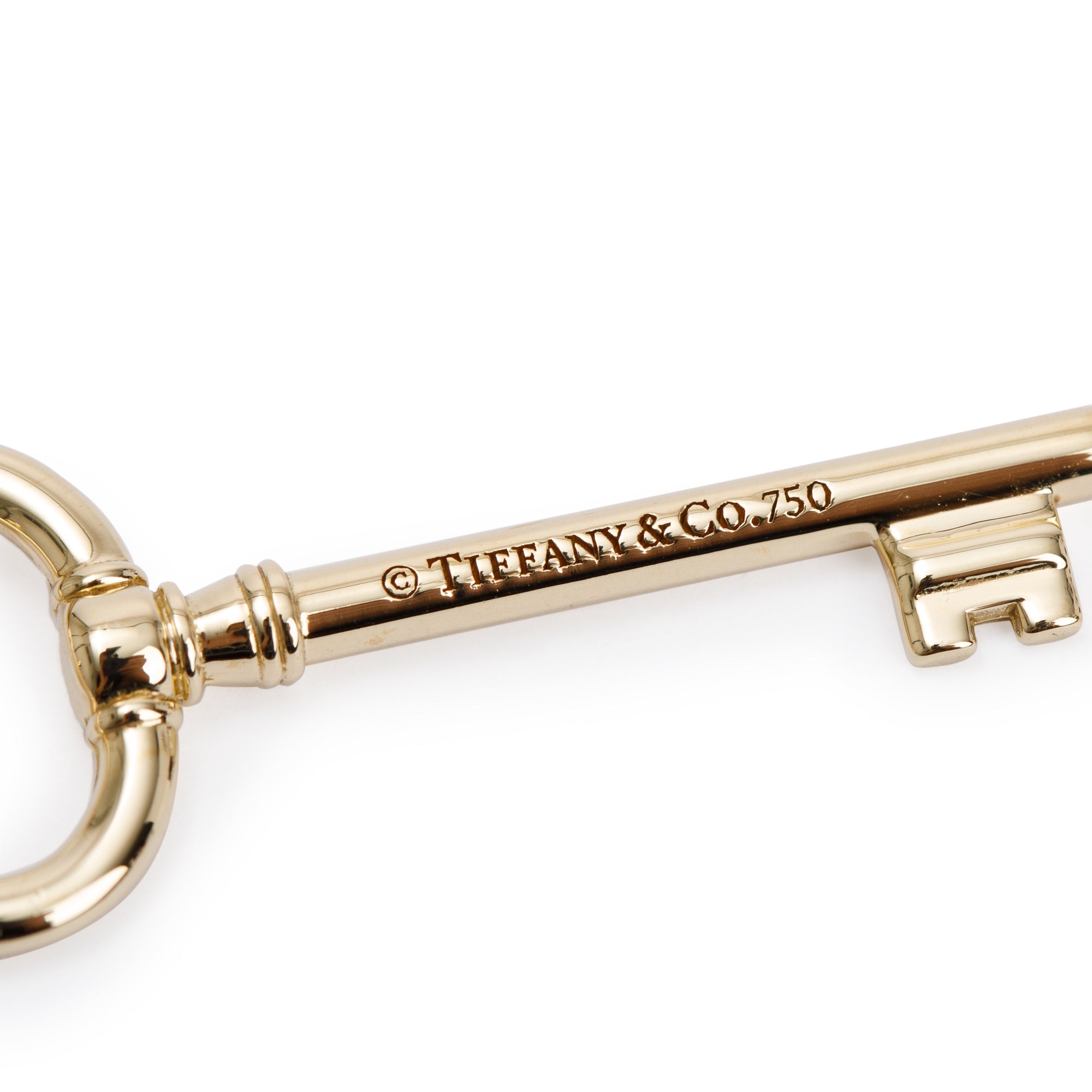 Tiffany & Co. 18k Yellow Gold Oval Key Pendant