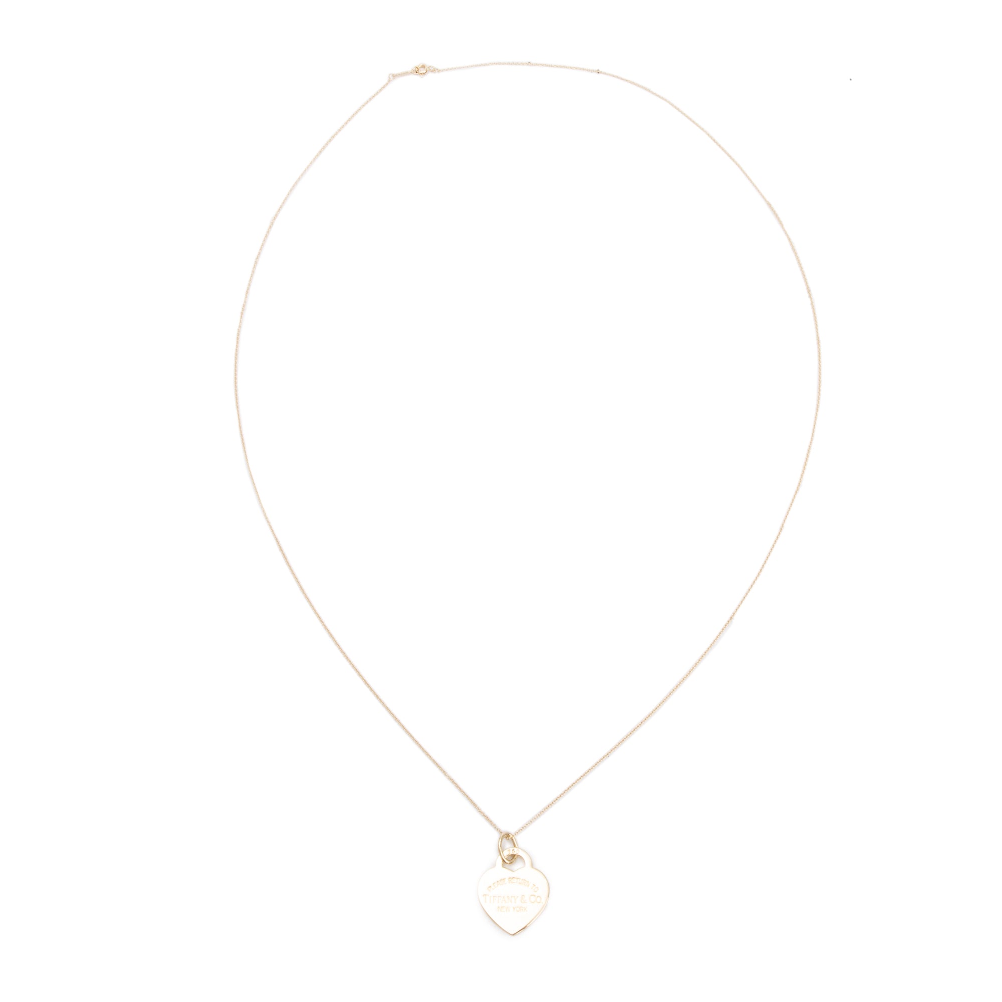 Tiffany & Co. 18k Yellow Gold Return to Tiffany Medium Heart Tag Pendant Necklace w/ Box