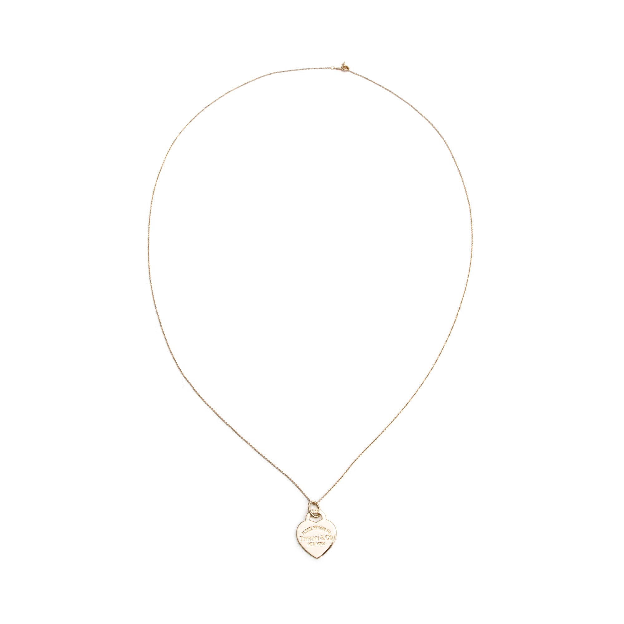 Tiffany & Co. 18k Yellow Gold Return to Tiffany Medium Heart Tag Pendant Necklace w/ Box