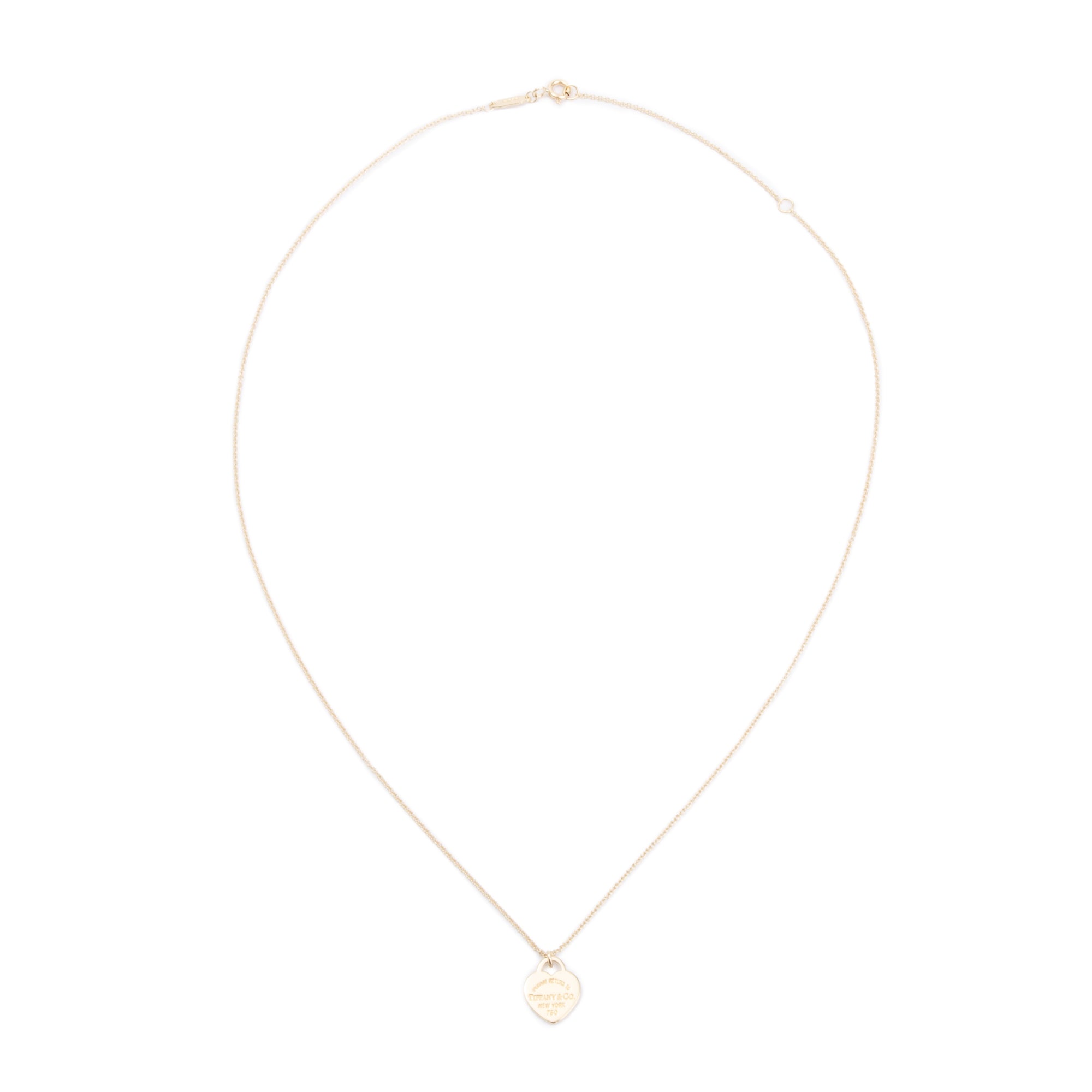 Tiffany & Co. 18k Yellow Gold Return to Tiffany Mini Heart Tag Pendant Necklace