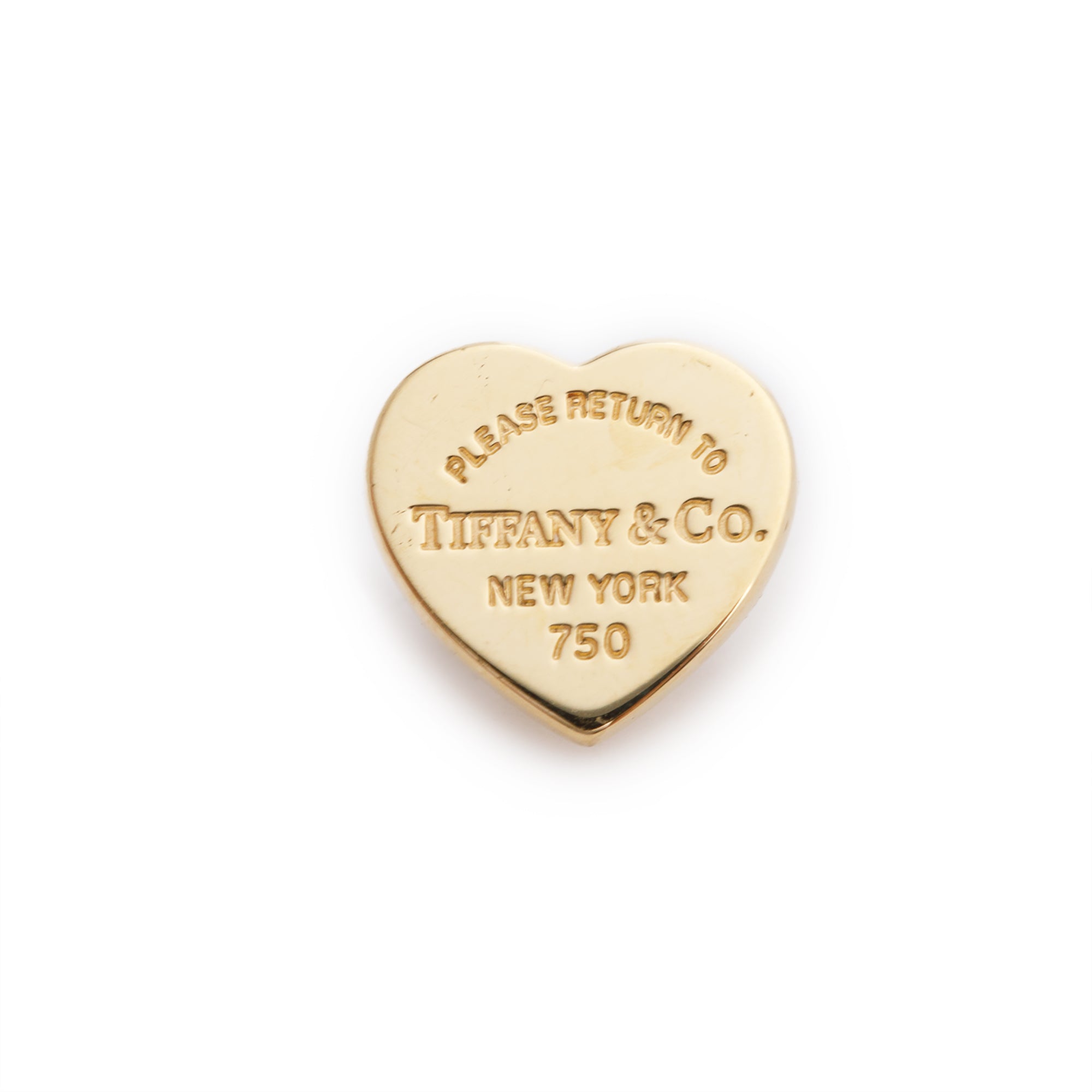 Tiffany & Co. 18k Yellow Gold Return to Tiffany Mini Heart Tag Single Stud Earring