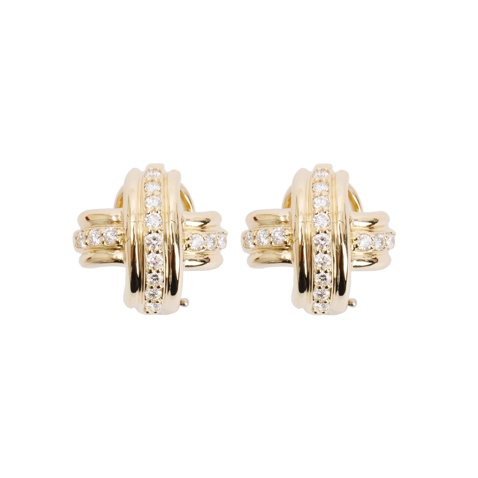 Tiffany & Co. 18k Yellow Gold Signature X Diamond Earrings