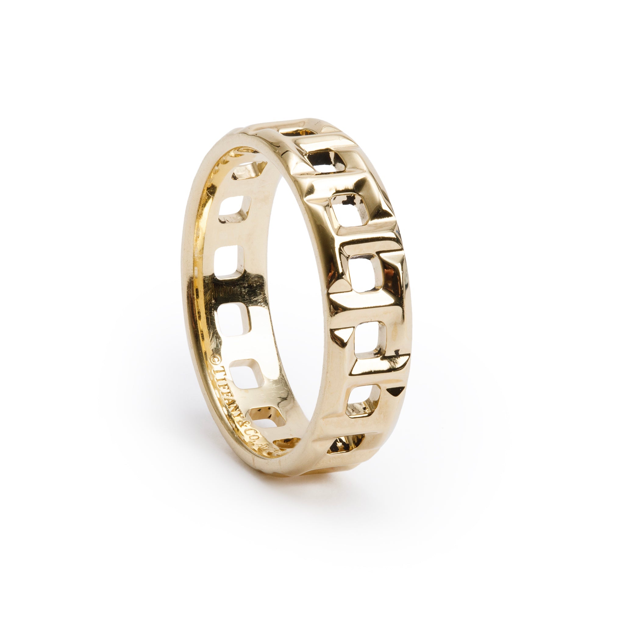 Tiffany & Co. 18k Yellow Gold T True Wide 5.5 MM Ring, Size 6.5