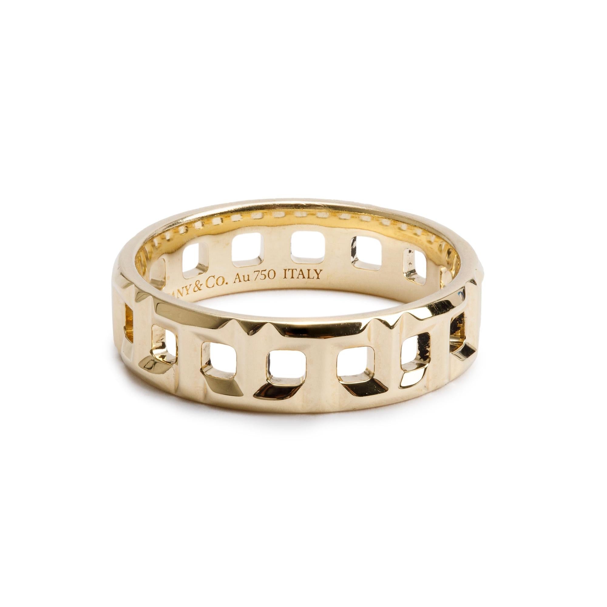 Tiffany & Co. 18k Yellow Gold T True Wide 5.5 MM Ring, Size 6.5