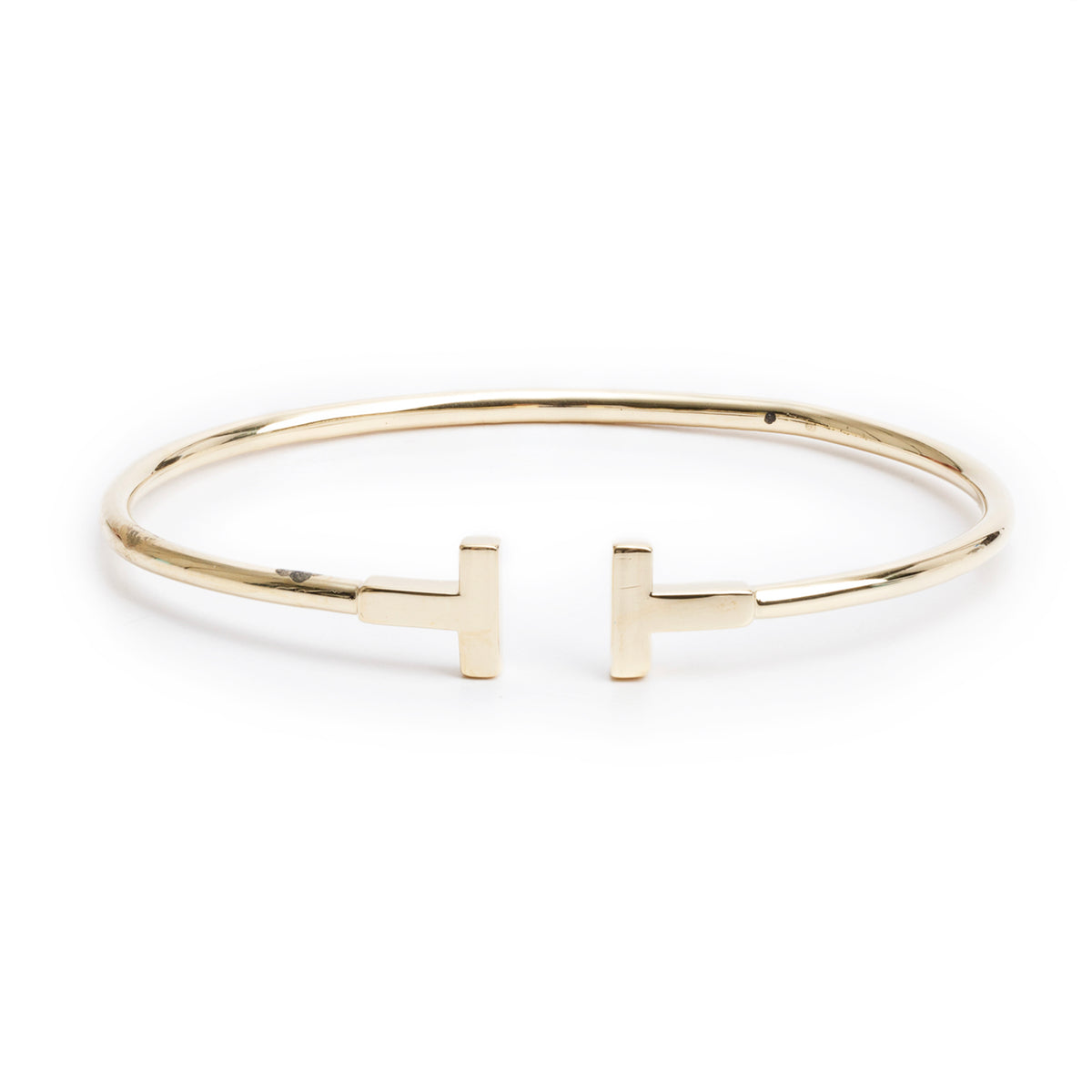Tiffany & Co. 18k Yellow Gold T Wire Bracelet w/ Box – OLIVER'S