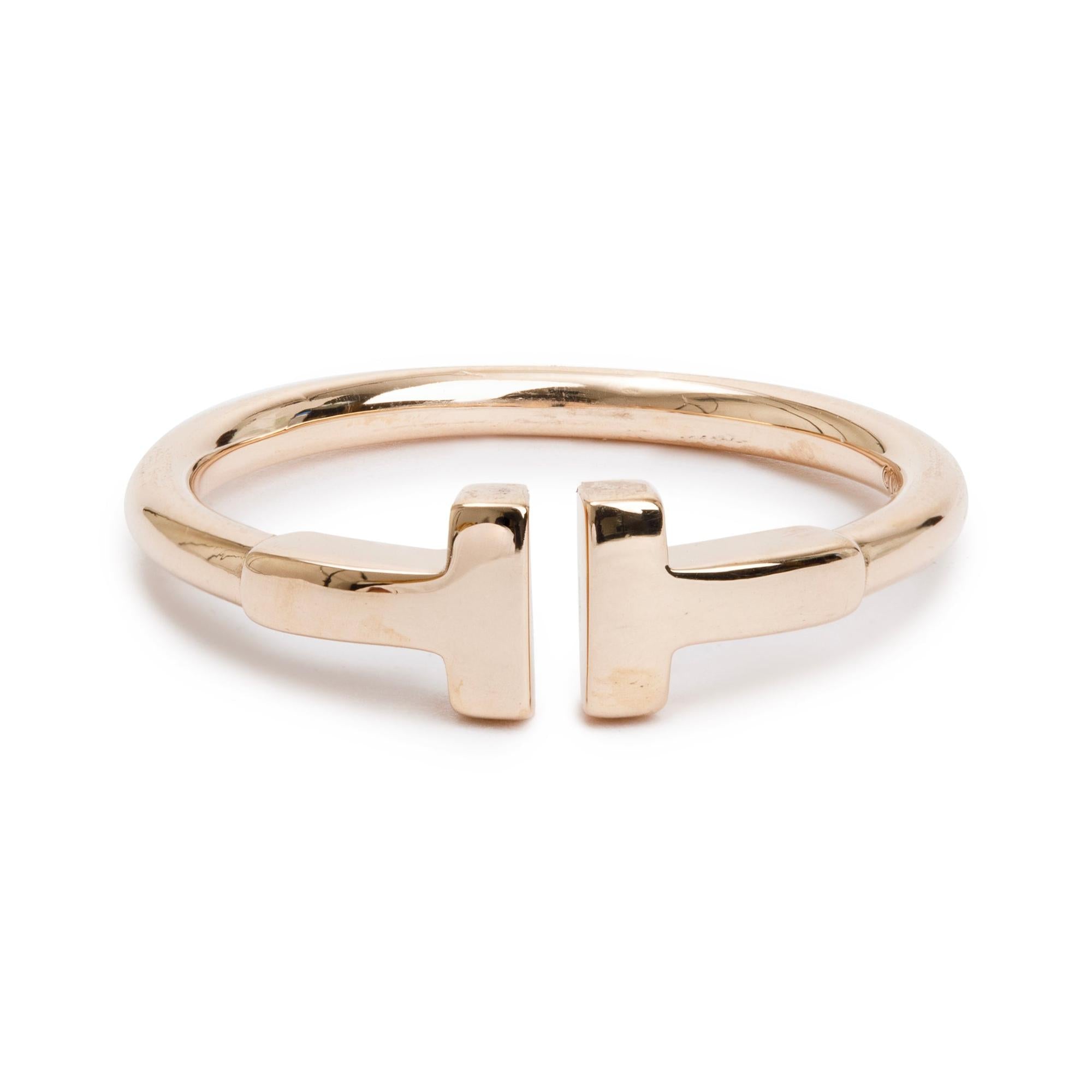 Tiffany & Co. 18k Yellow Gold T Wire Ring, Size 7