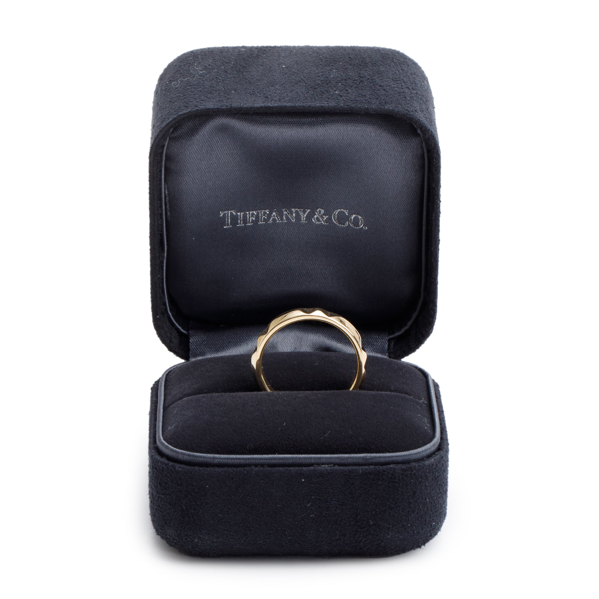 Tiffany & Co. 18k Yellow Gold True 4 MM Band Ring, Size 9.5 w/ Box