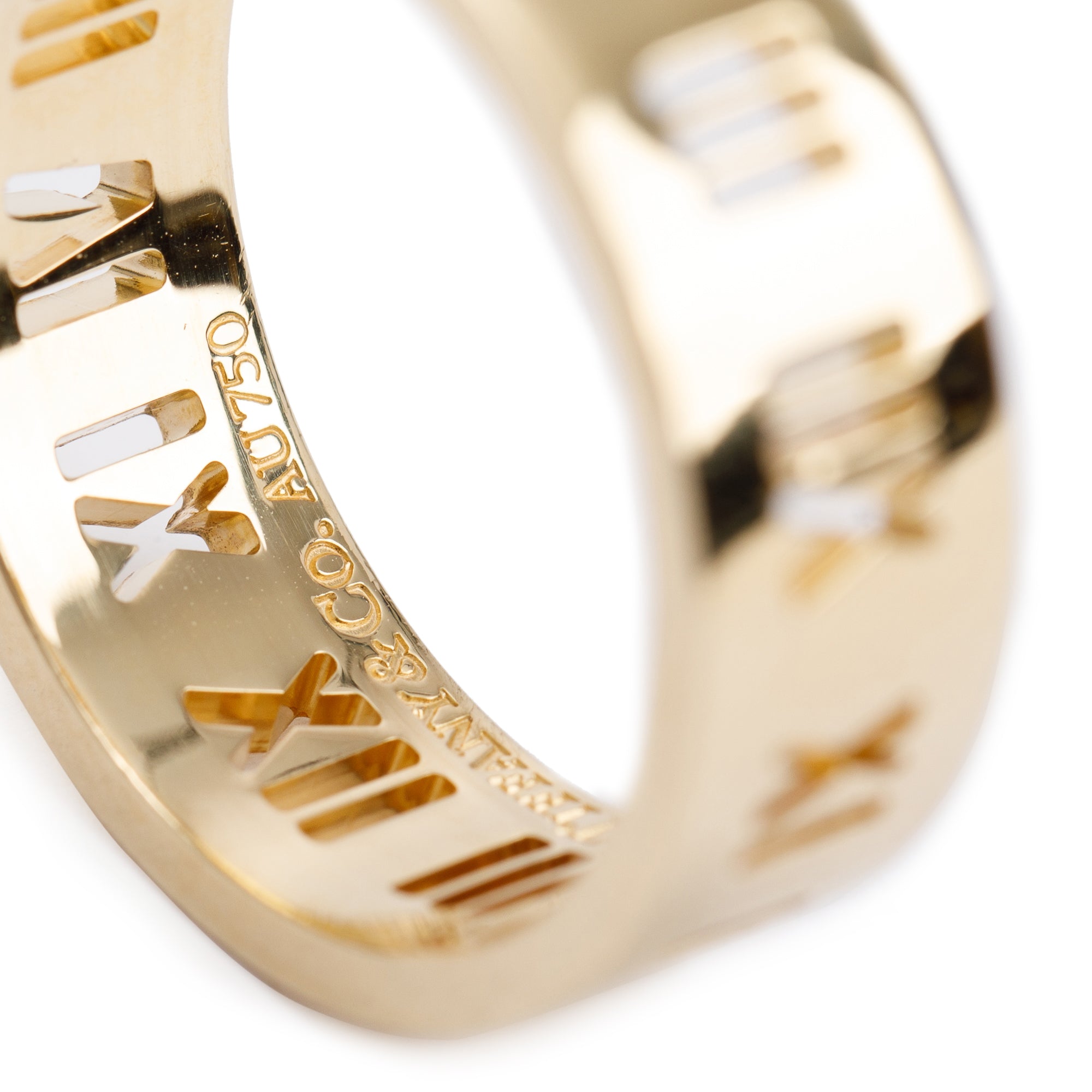 Tiffany & Co. 18k Yellow Gold Wide 8MM Pierced Atlas Band, Size 12