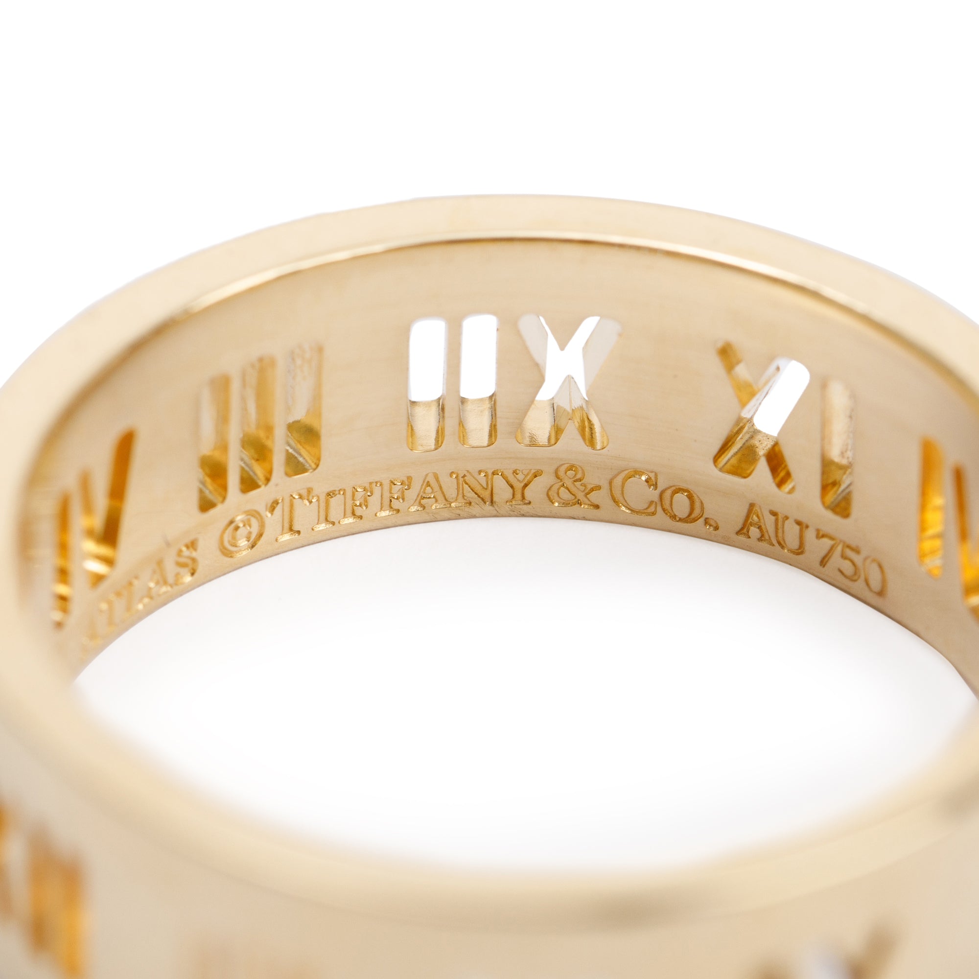 Tiffany & Co. 18k Yellow Gold Wide 8MM Pierced Atlas Band, Size 12