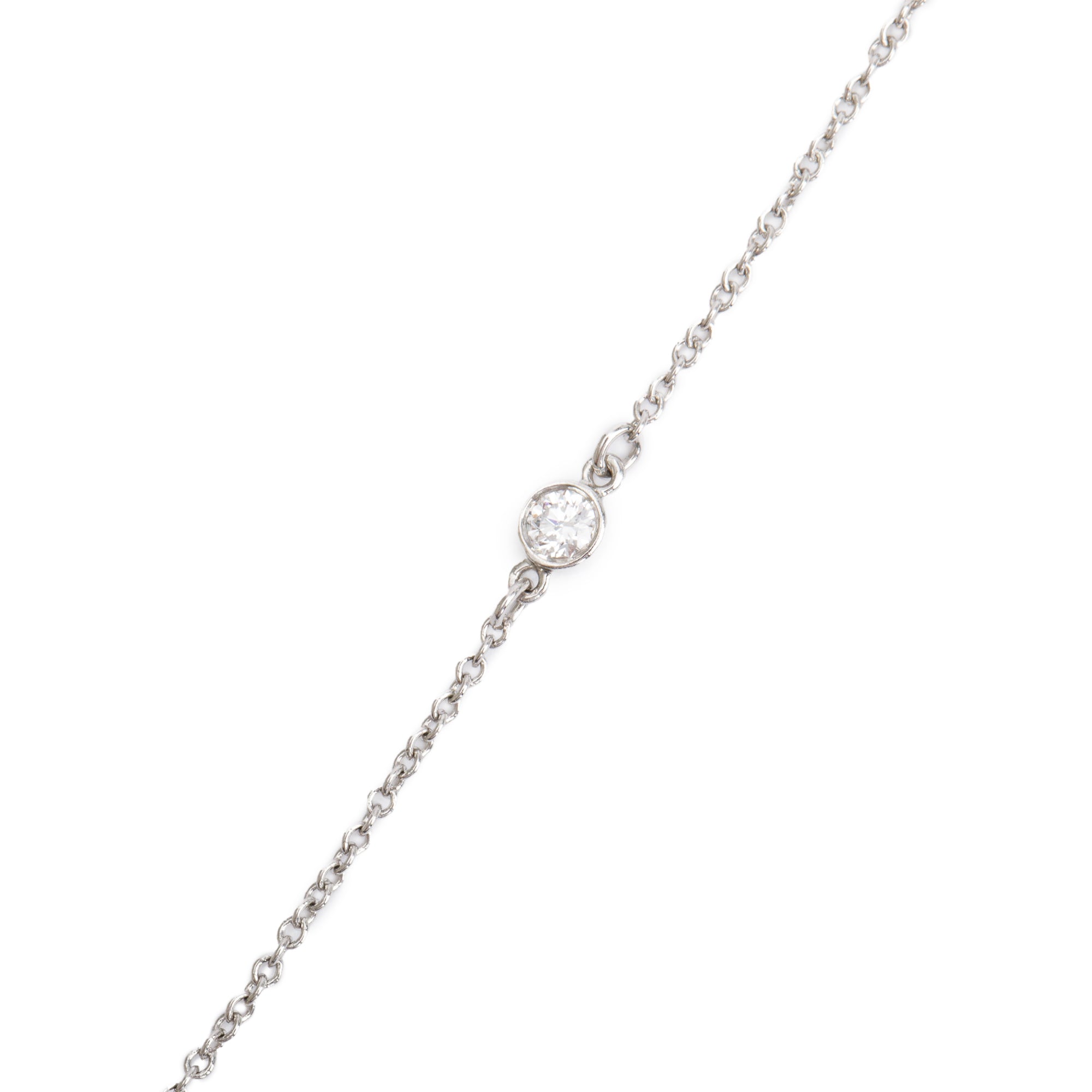 Tiffany & Co. 1.32 tcw. Platinum Diamond Heart Station Necklace w/ Box