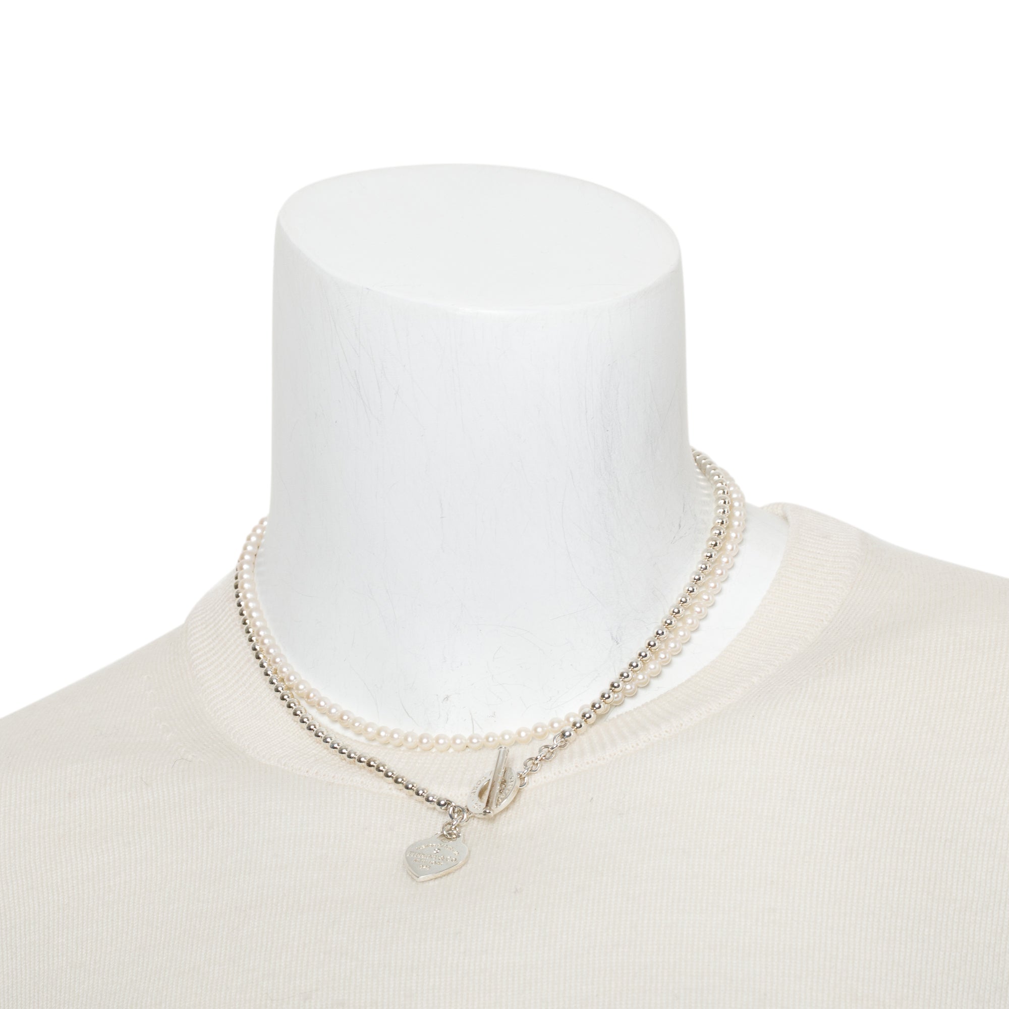 Tiffany & Co. 2024 Sterling Silver Return to Tiffany Pearl & Diamond Wrap Necklace w/ Box & Receipt