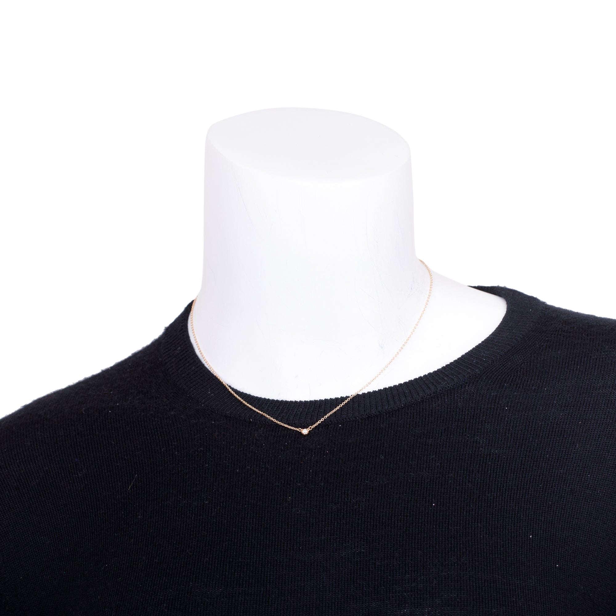 Tiffany & Co. Elsa Peretti 18k Rose Gold 0.03 ct. Diamonds by the Yard Pendant Necklace w/ Box & Receipt