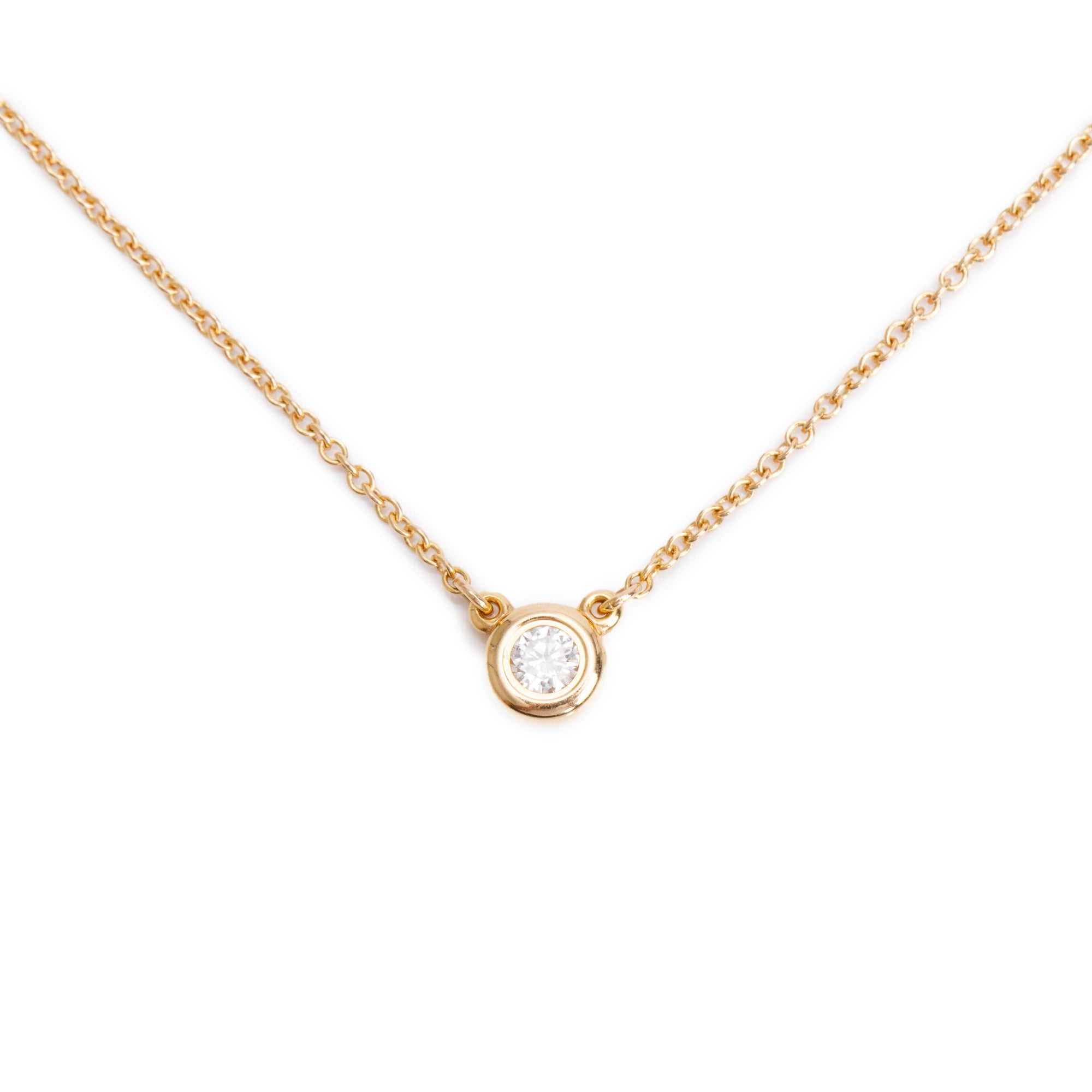 Tiffany & Co. Elsa Peretti 18k Rose Gold 0.10 ct. Diamonds by the Yard Pendant Necklace w/ Box & Receipt