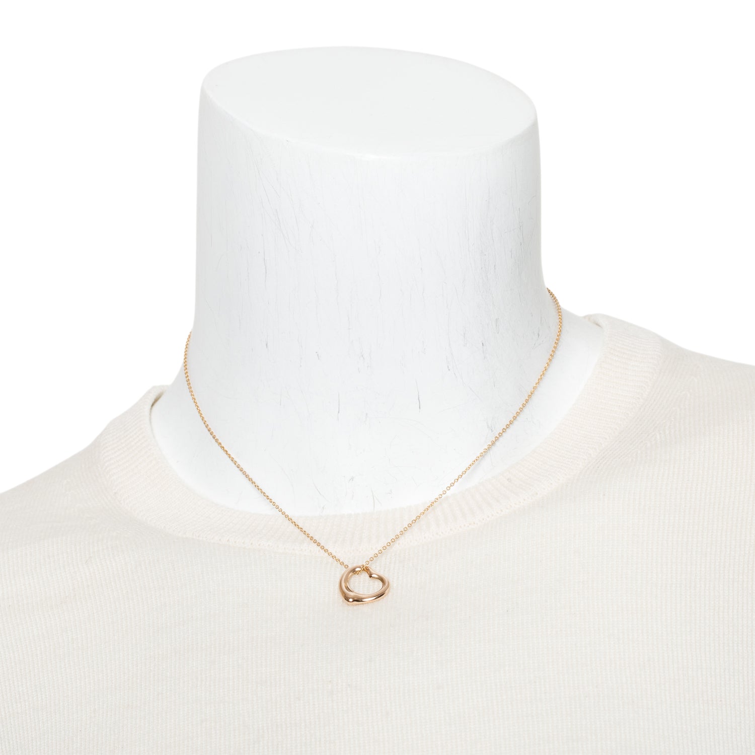 Tiffany & Co. Elsa Peretti 18k Rose Gold 16 MM Open Heart Pendant Necklace w/ Box