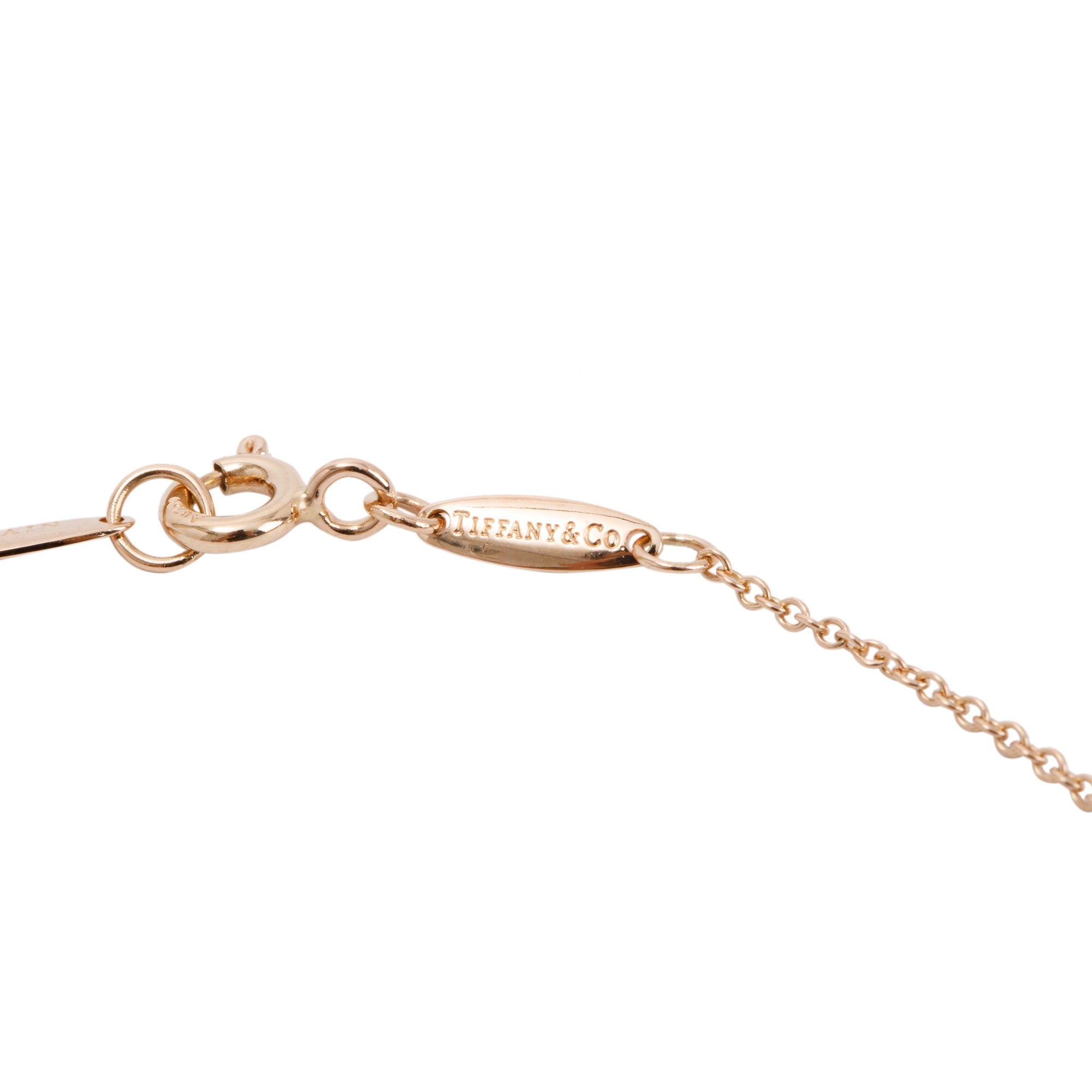 Tiffany & Co. Elsa Peretti 18k Rose Gold Diamond Mini Open Heart Pendant Necklace, 11 MM w/ Box