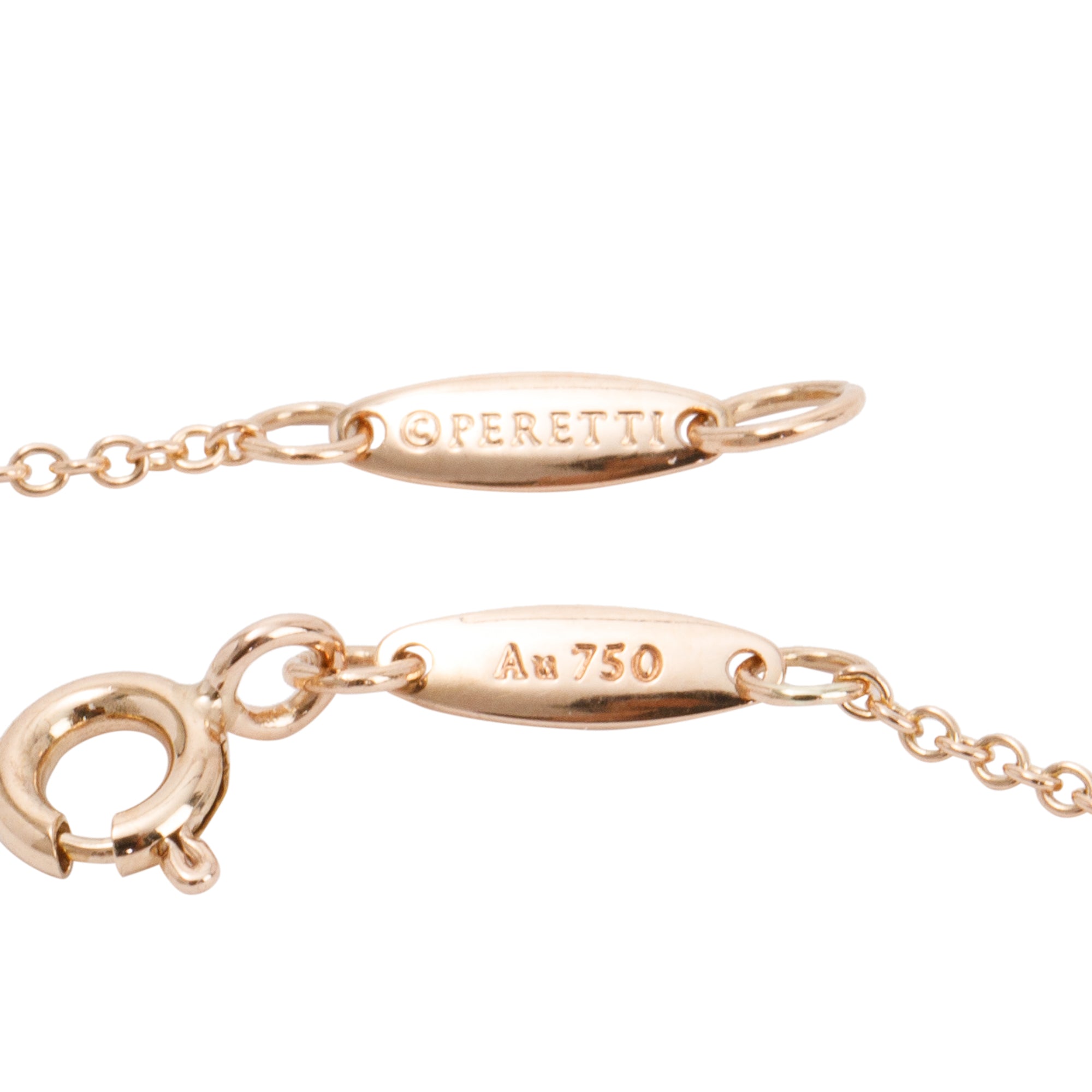 Tiffany & Co. Elsa Peretti 18k Rose Gold Diamond Mini Open Heart Pendant Necklace, 11 MM w/ Box