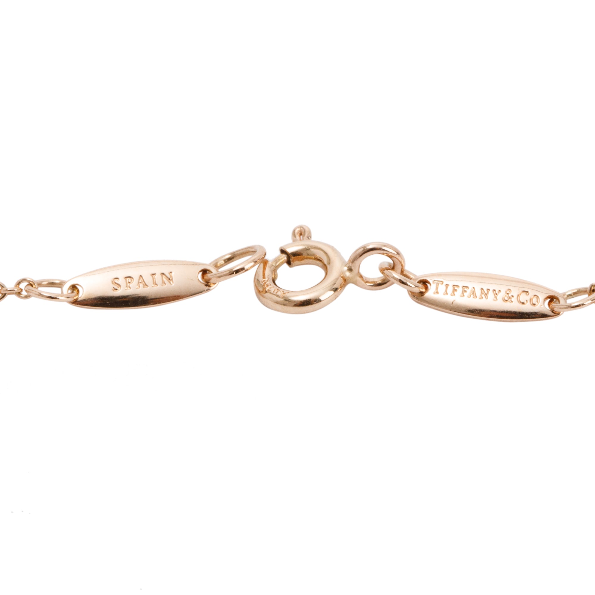 Tiffany & Co. Elsa Peretti 18k Rose Gold Diamond Mini Open Heart Pendant Necklace, 11 MM w/ Box
