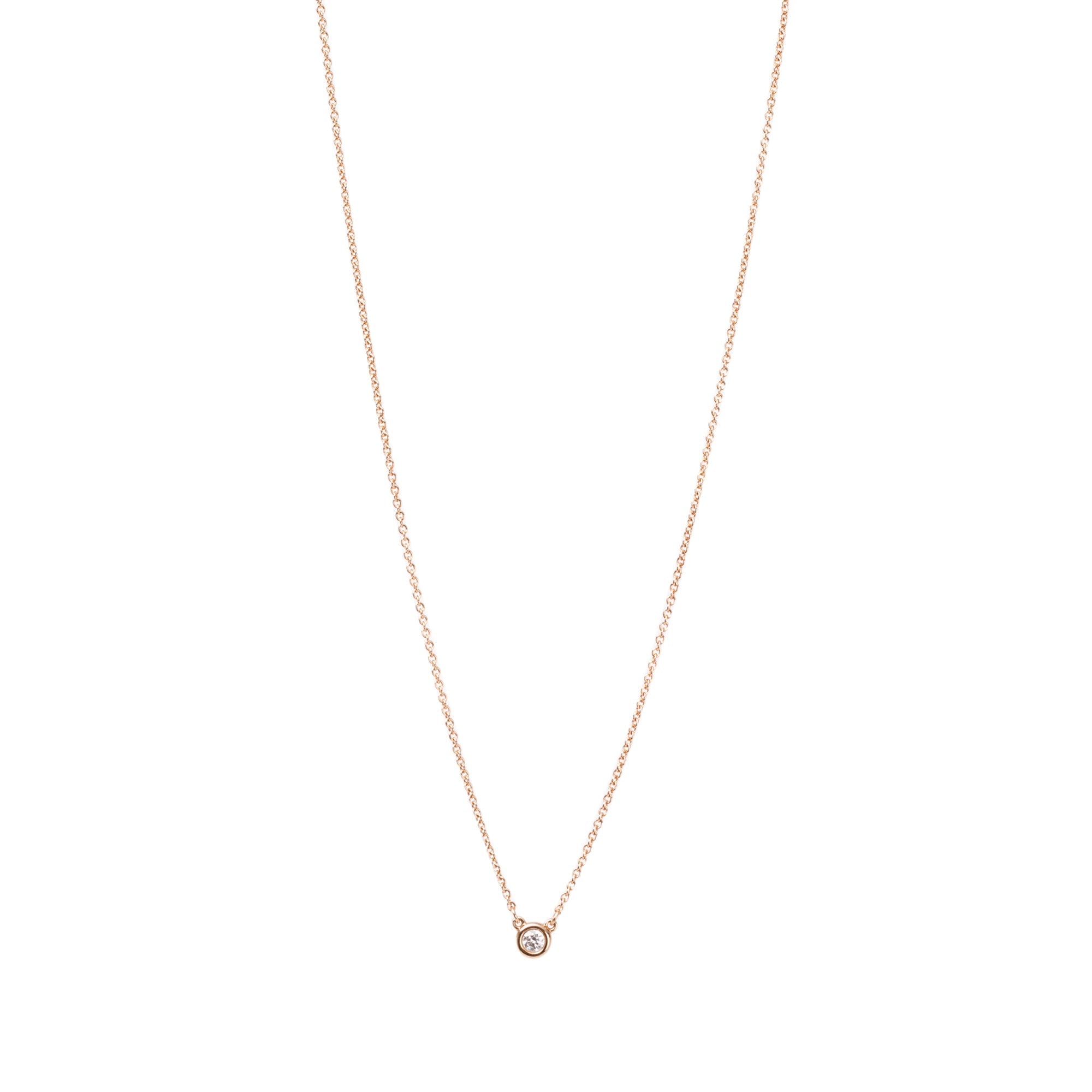 Tiffany & Co. Elsa Peretti 18k Rose Gold Diamonds by the Yard Pendant Necklace w/ Box & Receipt
