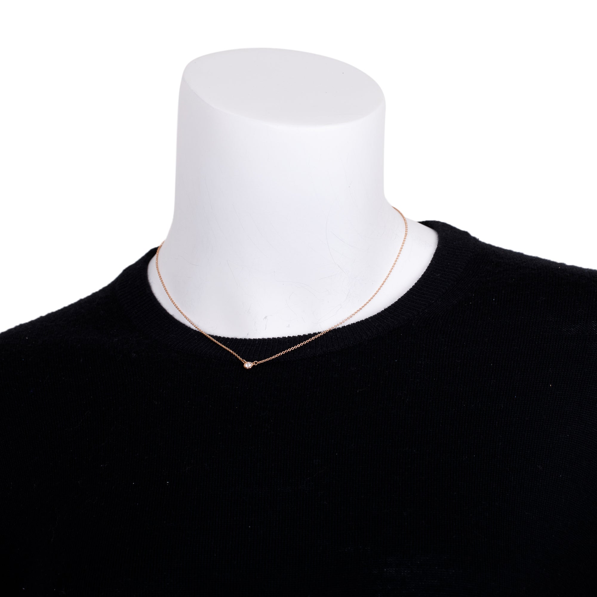 Tiffany & Co. Elsa Peretti 18k Rose Gold Diamonds by the Yard Pendant Necklace w/ Box & Receipt