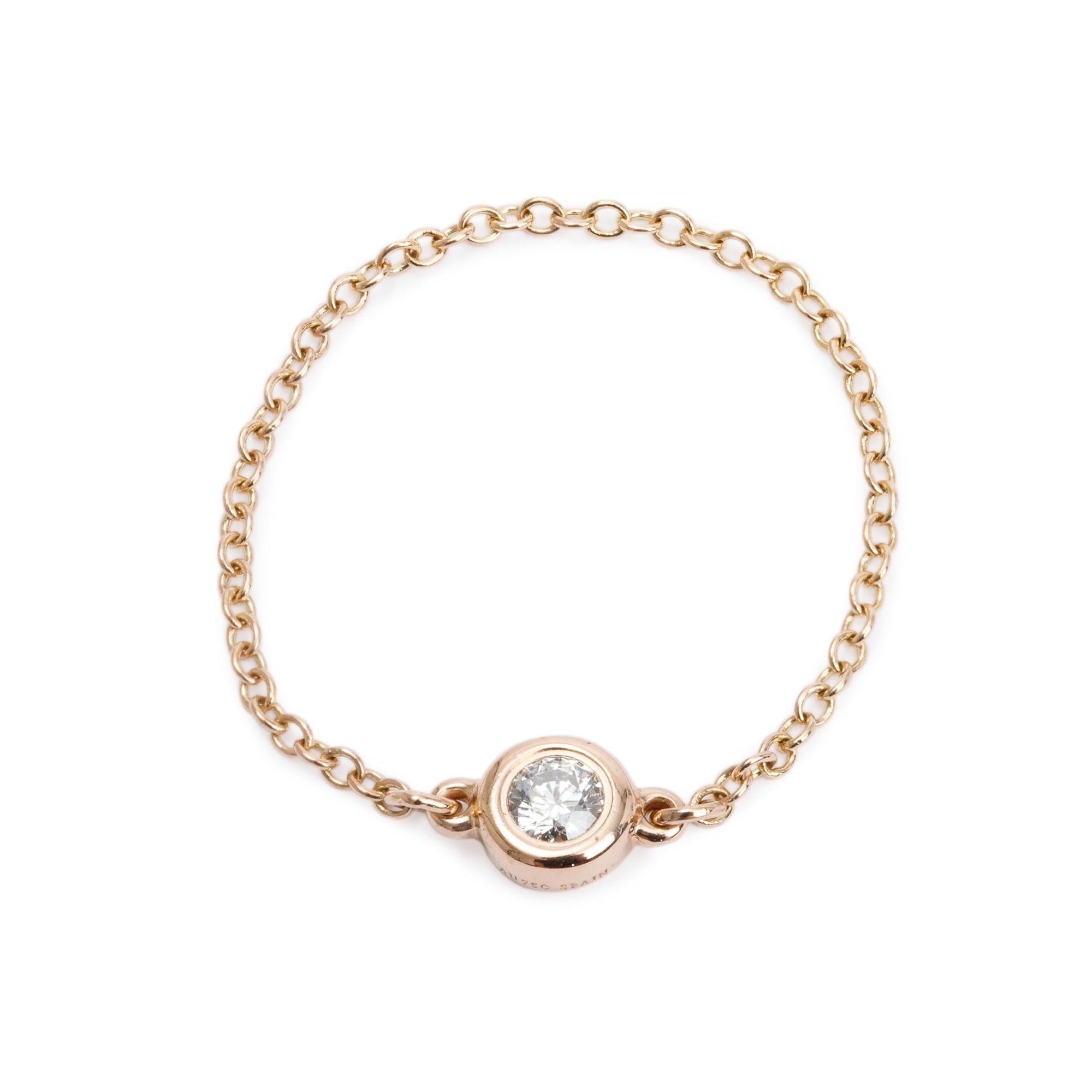 Tiffany & Co. Elsa Peretti 18k Rose Gold Diamonds by the Yard Ring, Size 9.25