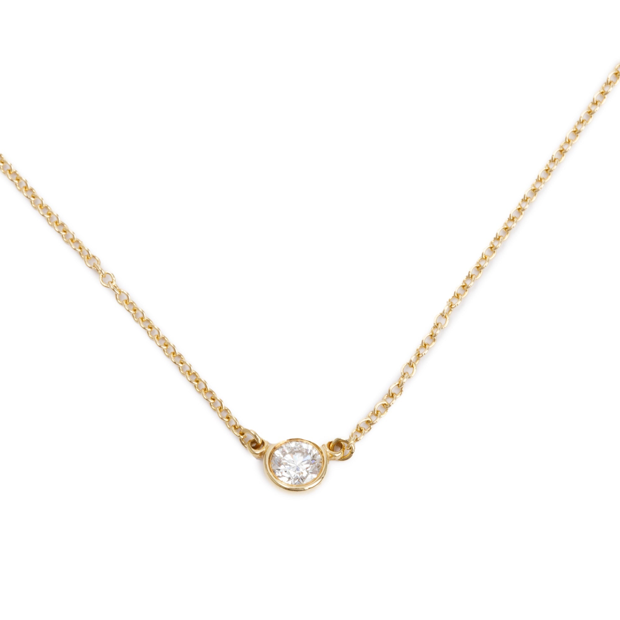 Tiffany & Co. Elsa Peretti 18k Yellow Gold 0.17 ct. Diamonds by the Yard Pendant Necklace