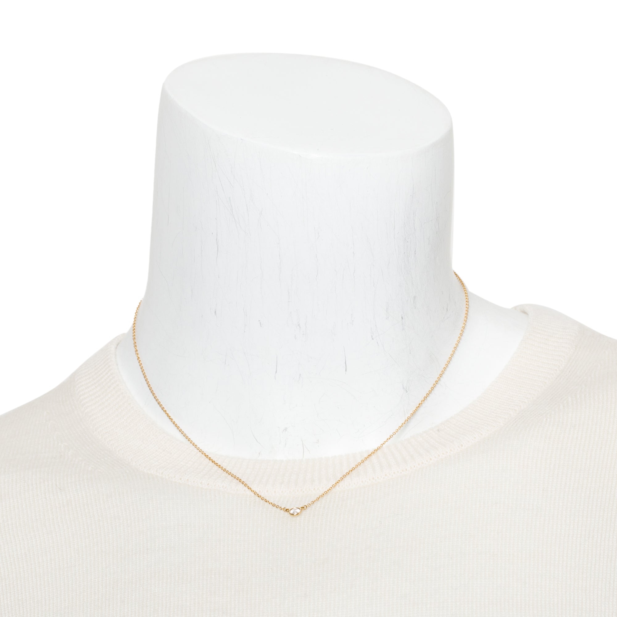 Tiffany & Co. Elsa Peretti 18k Yellow Gold 0.17 ct. Diamonds by the Yard Pendant Necklace w/ Box