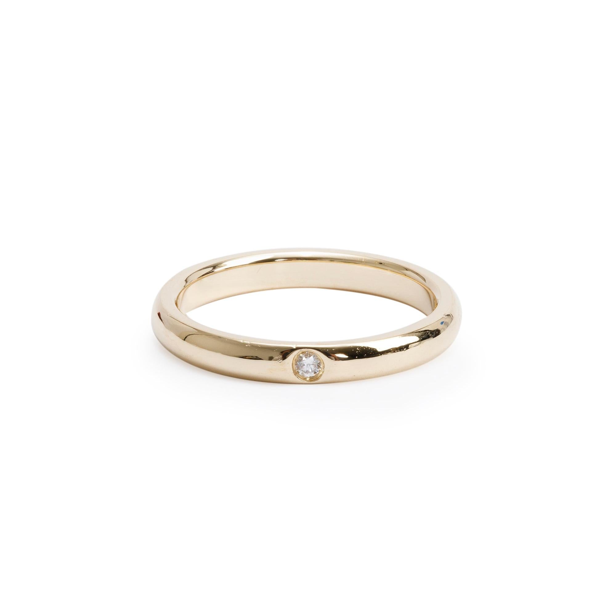 Tiffany & Co. Elsa Peretti 18k Yellow Gold 1 Diamond Band Ring