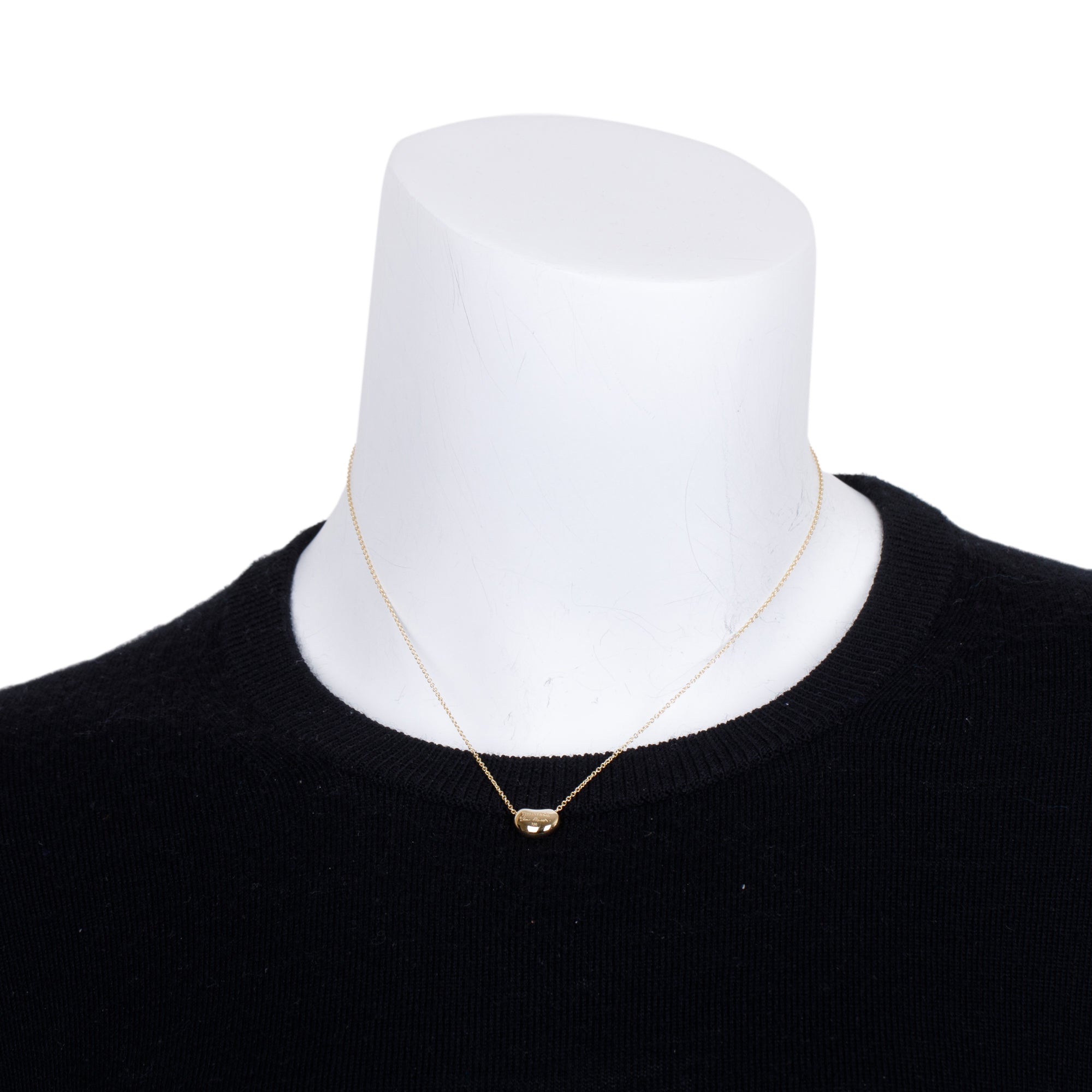 Tiffany & Co. Elsa Peretti 18k Yellow Gold 11 MM Bean Pendant Necklace
