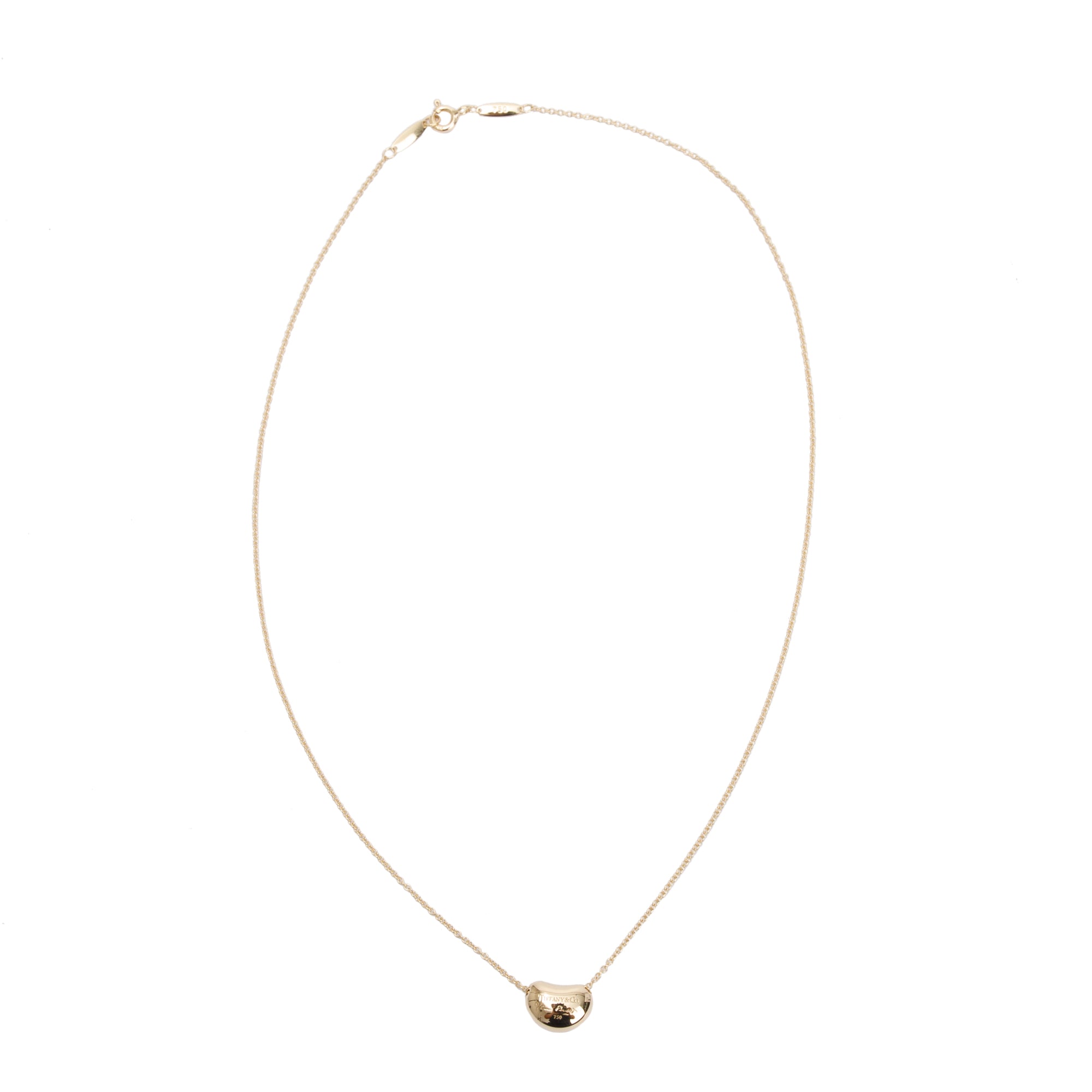 Tiffany & Co. Elsa Peretti 18k Yellow Gold 11 MM Bean Pendant Necklace