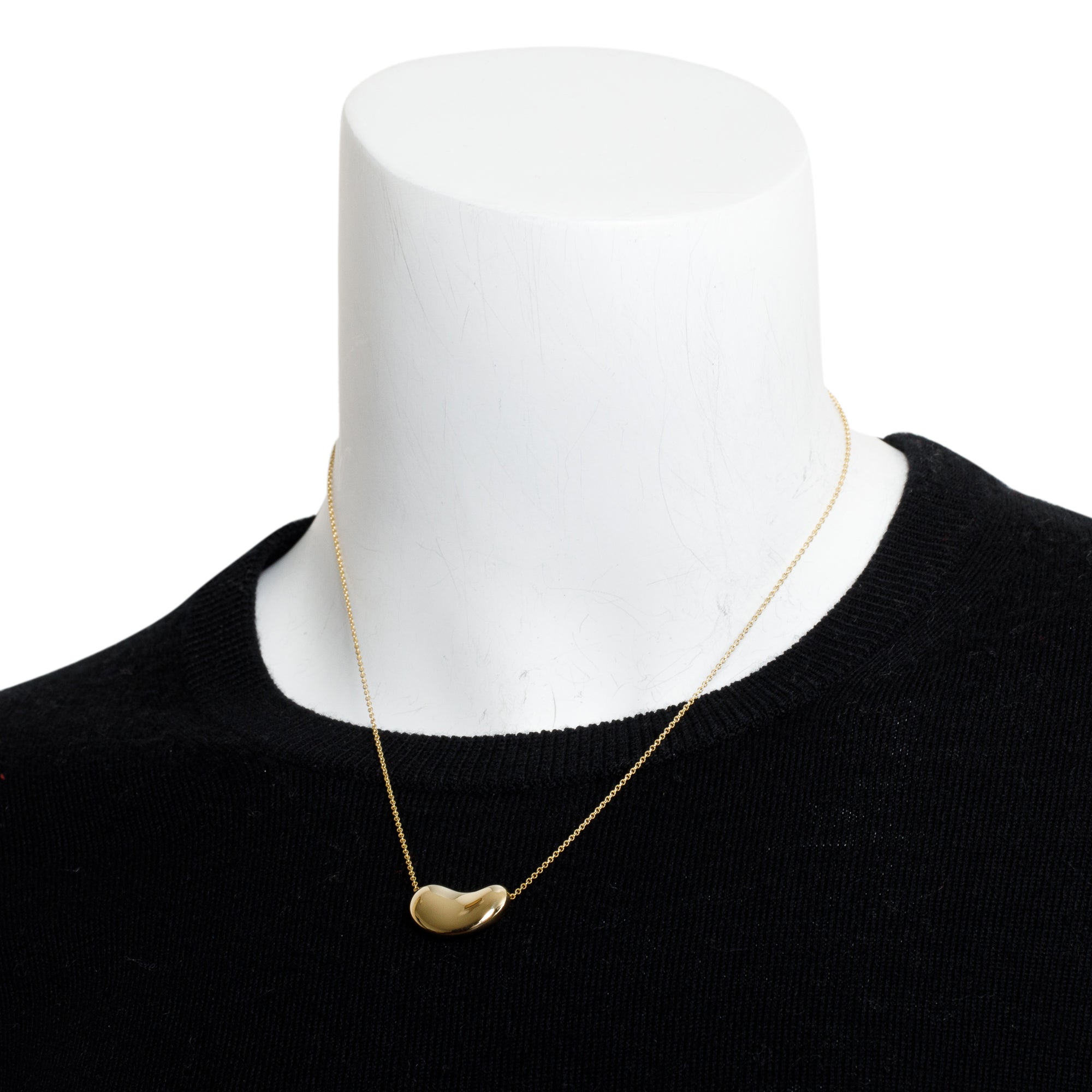 Tiffany & Co. Elsa Peretti 18k Yellow Gold 20 MM Bean Pendant Necklace