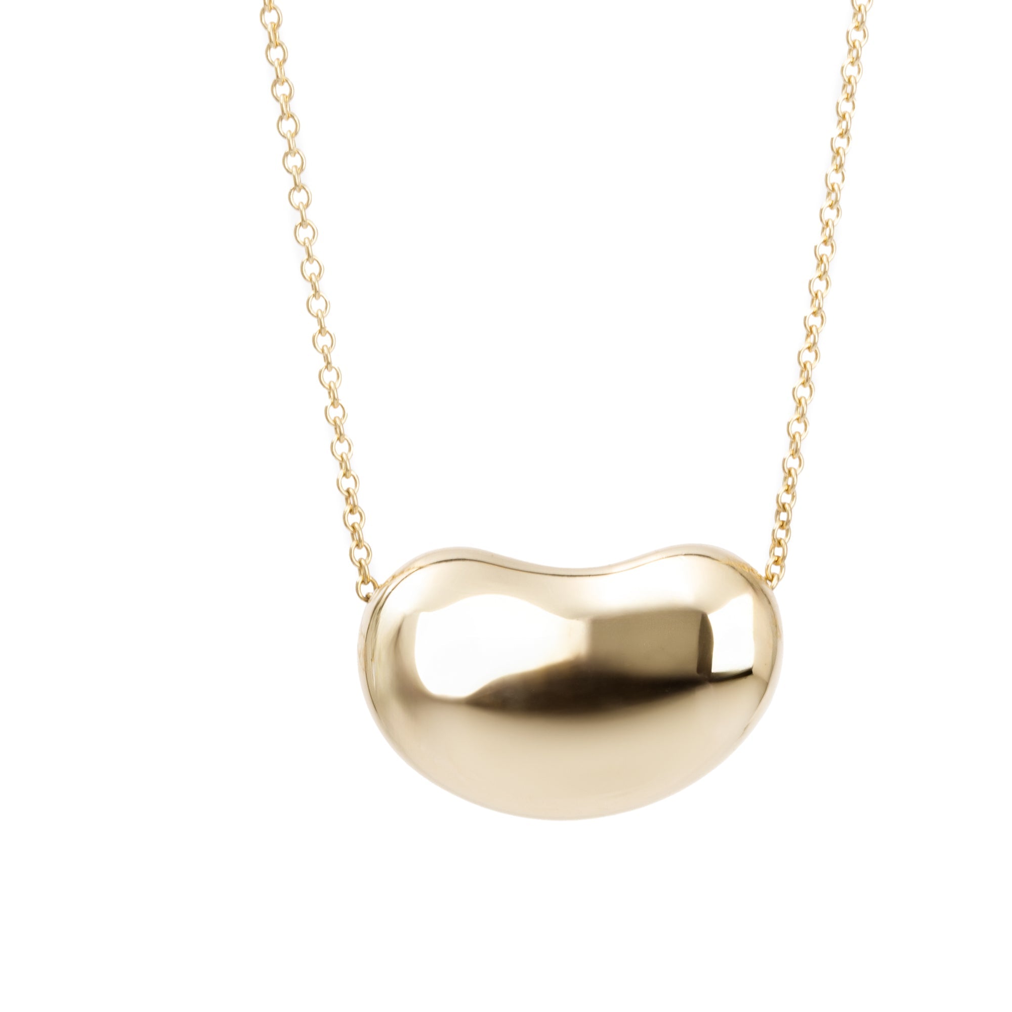 Tiffany & Co. Elsa Peretti 18k Yellow Gold 20 MM Bean Pendant Necklace