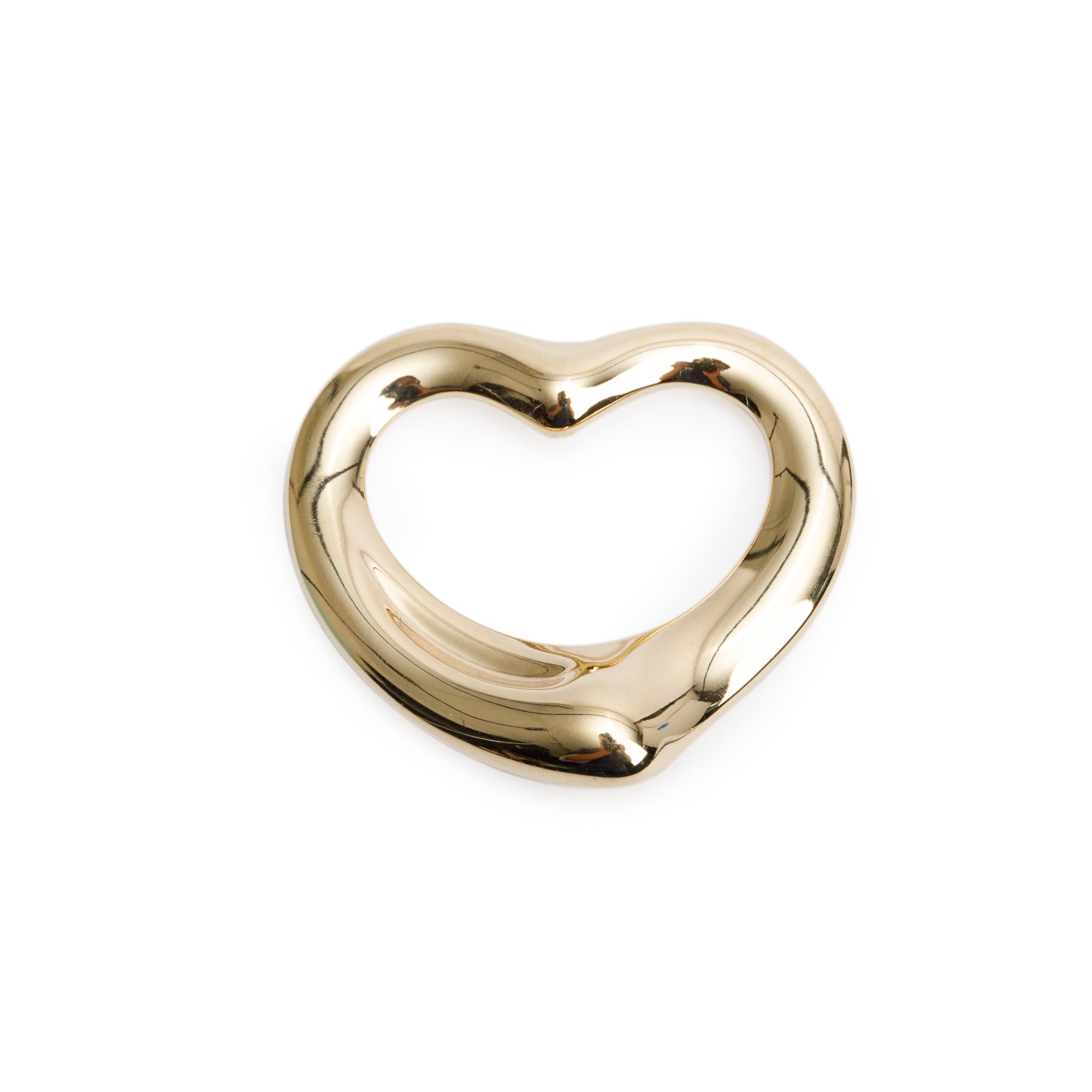 Tiffany & Co. Elsa Peretti 18k Yellow Gold 22 MM Open Heart Pendant w/ Box