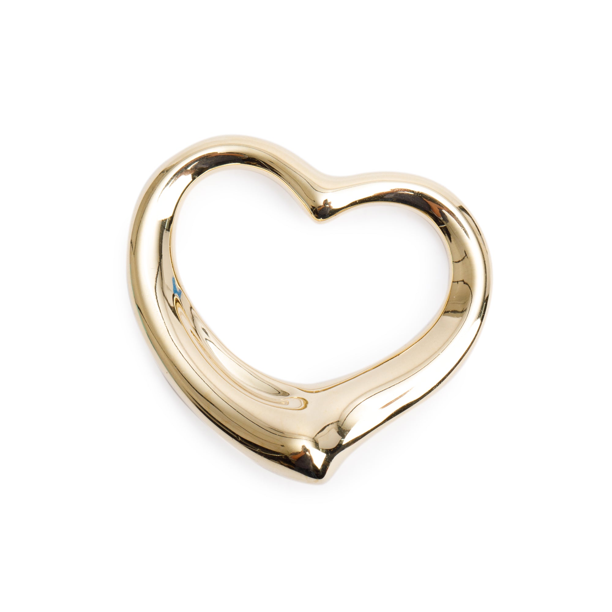 Tiffany & Co. Elsa Peretti 18k Yellow Gold 36 MM Open Heart Pendant w/ Box