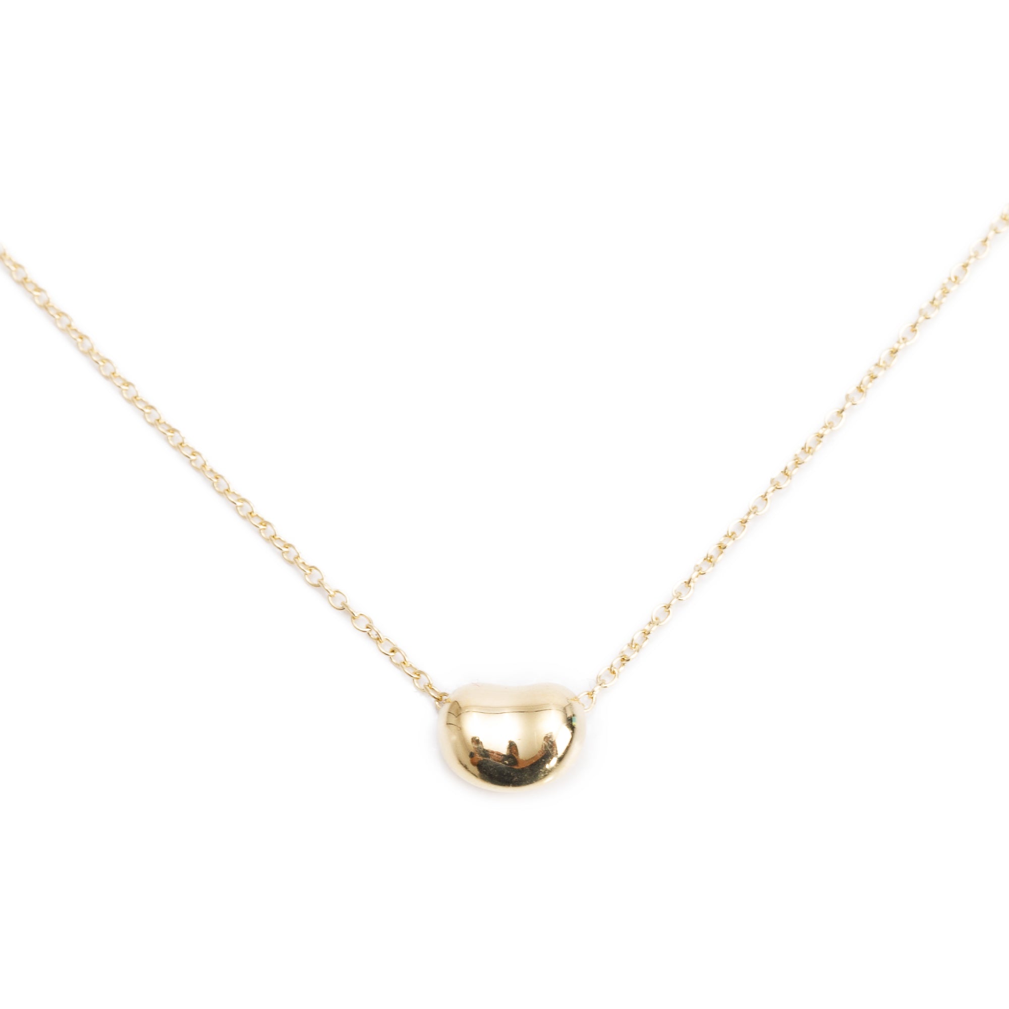 Tiffany & Co. Elsa Peretti 18k Yellow Gold 6.5 MM Mini Bean Pendant Necklace w/ Box