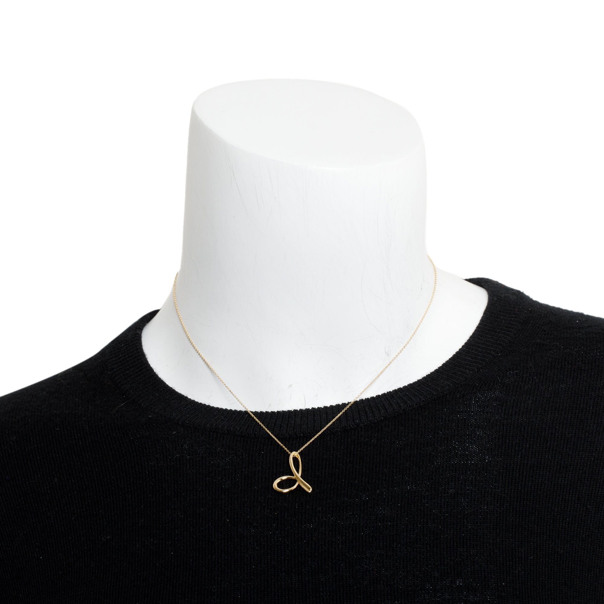 Tiffany & Co. Elsa Peretti 18k Yellow Gold Alphabet Letter "D" Pendant Necklace w/ Box