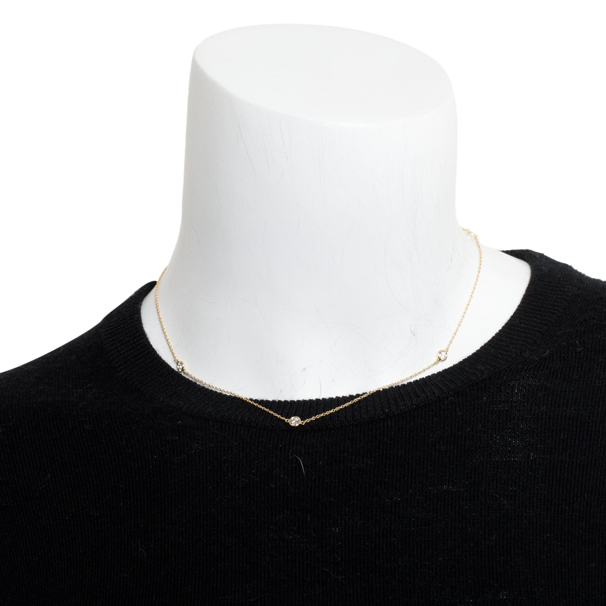 Tiffany & Co. Elsa Peretti 18k Yellow Gold Diamonds by the Yard Pendant Necklace w/ Box