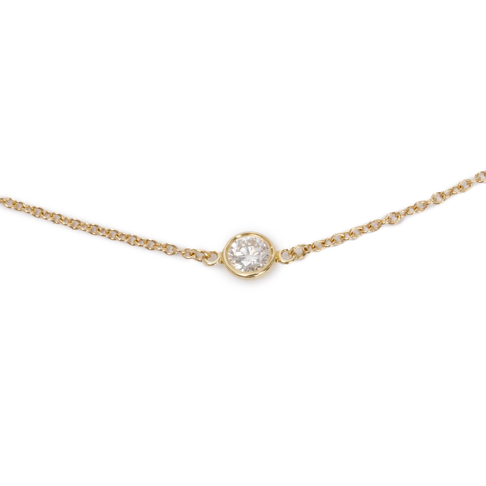 Tiffany & Co. Elsa Peretti 18k Yellow Gold Diamonds by the Yard Pendant Necklace w/ Box