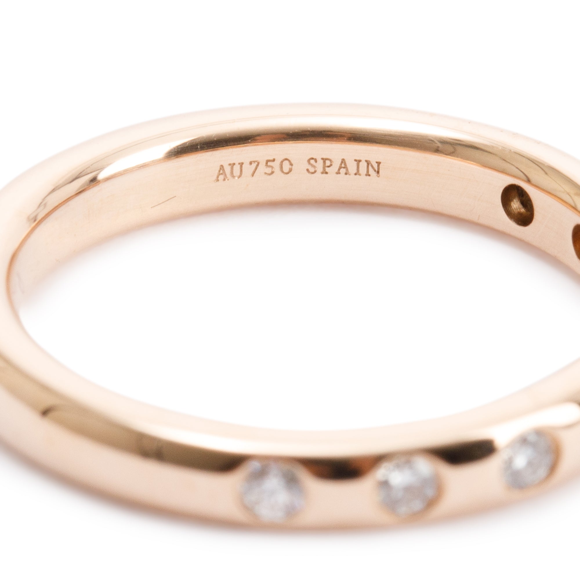 Tiffany & Co. Elsa Peretti 18k Yellow Gold Eight Diamond Stacking Band Ring w/ Box & Receipt