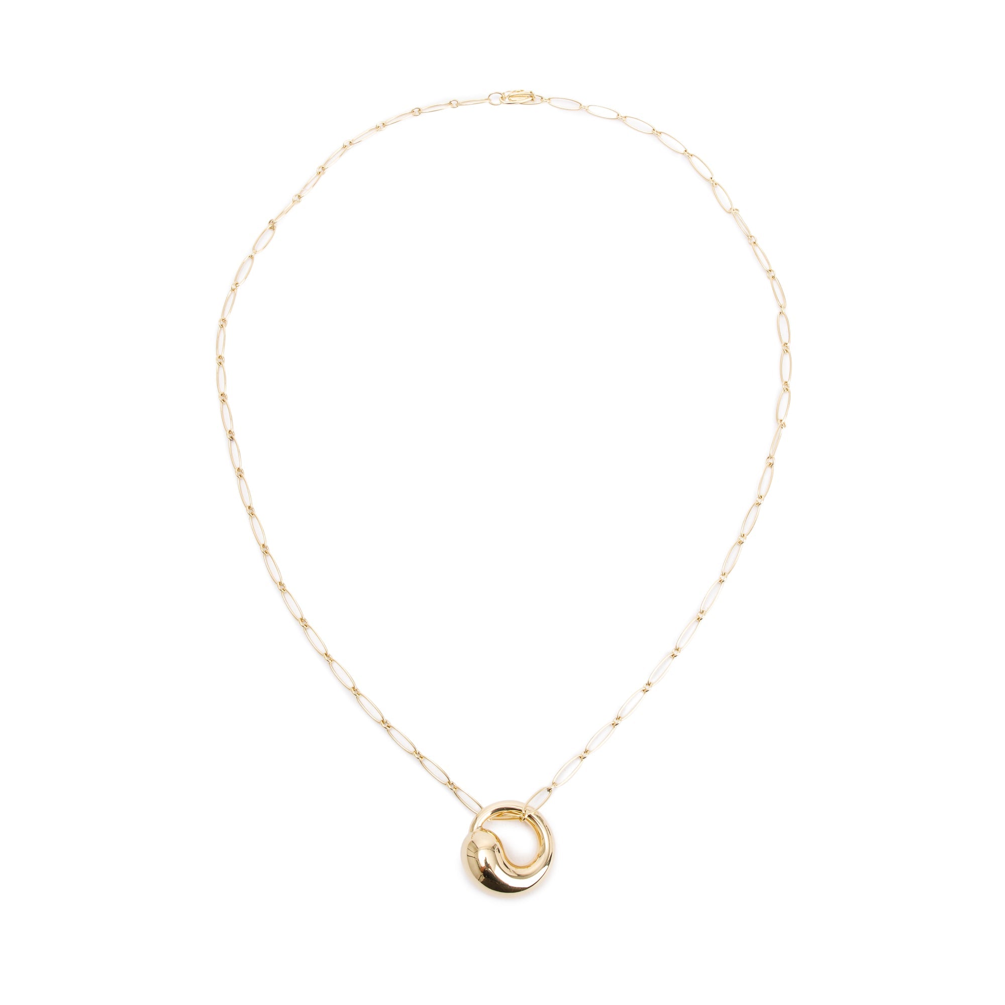 Tiffany & Co. Elsa Peretti 18k Yellow Gold Large 35MM Eternal Circle Pendant Necklace