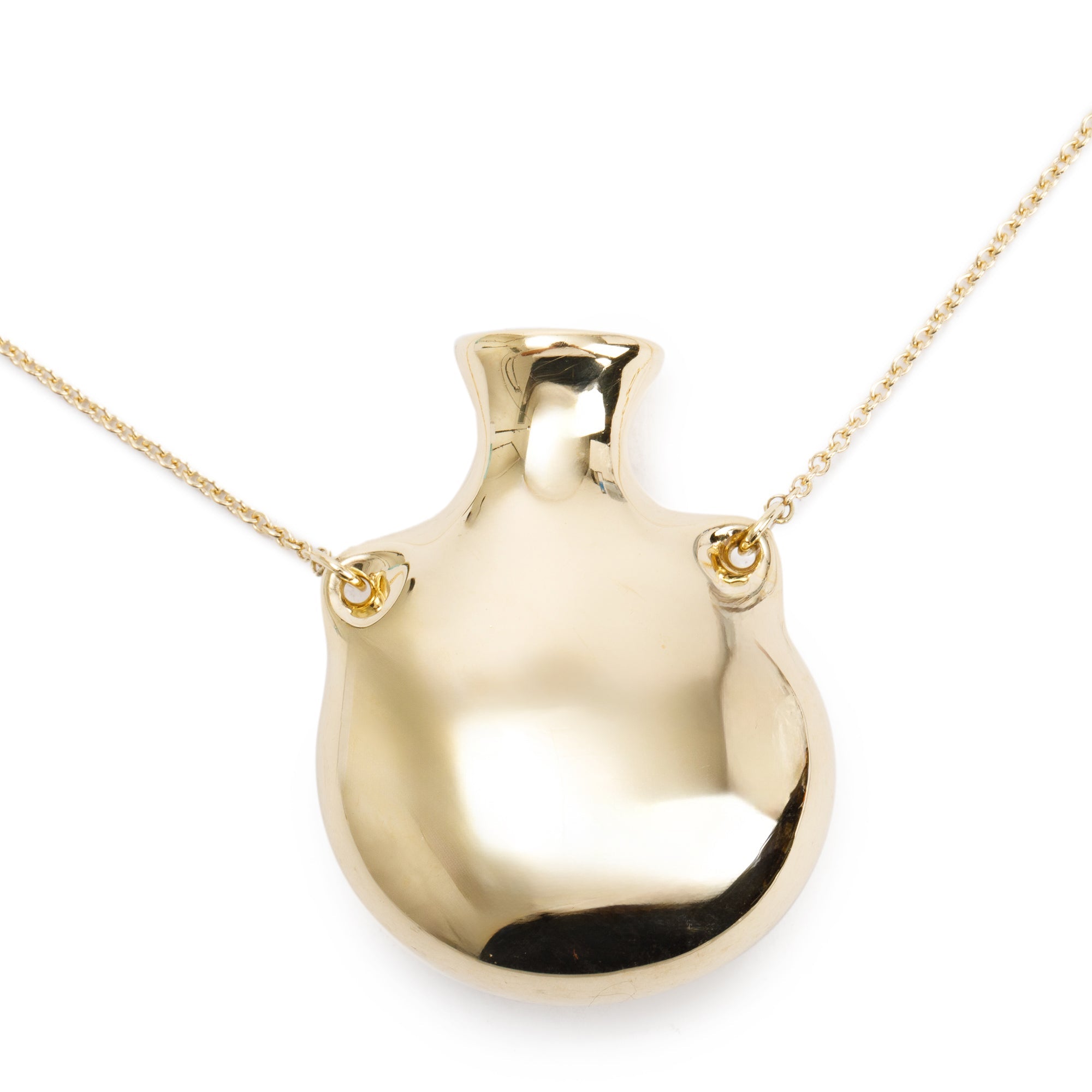 Tiffany & Co. Elsa Peretti 18k Yellow Gold Large Open Bottle Pendant Necklace