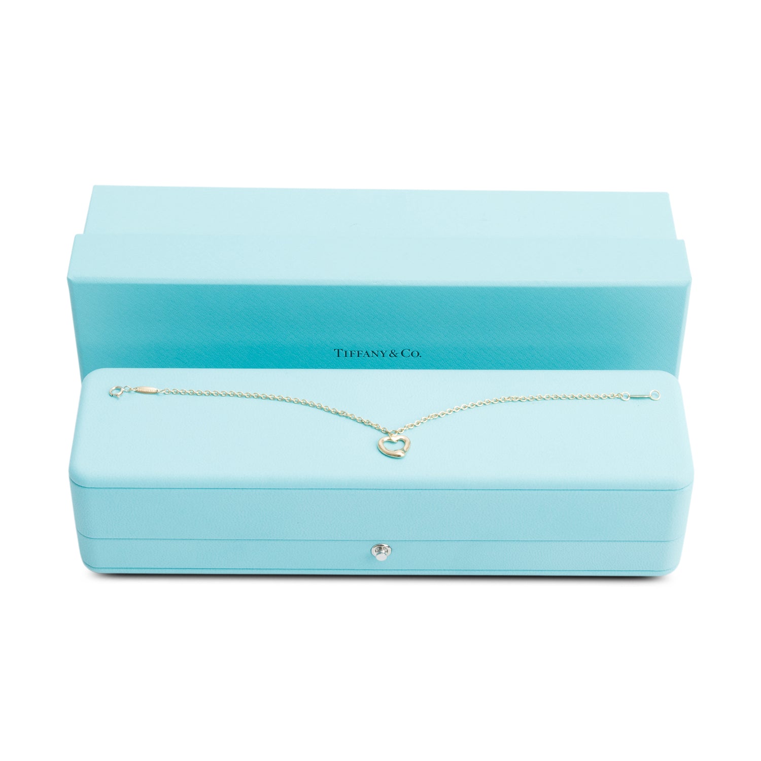 Tiffany & Co. Elsa Peretti 18k Yellow Gold Open Heart Bracelet w/ Box
