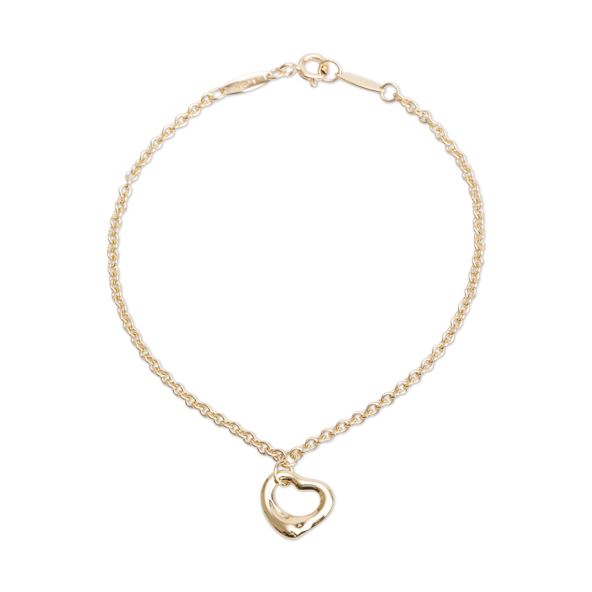 Tiffany & Co. Elsa Peretti 18k Yellow Gold Open Heart Bracelet w/ Box
