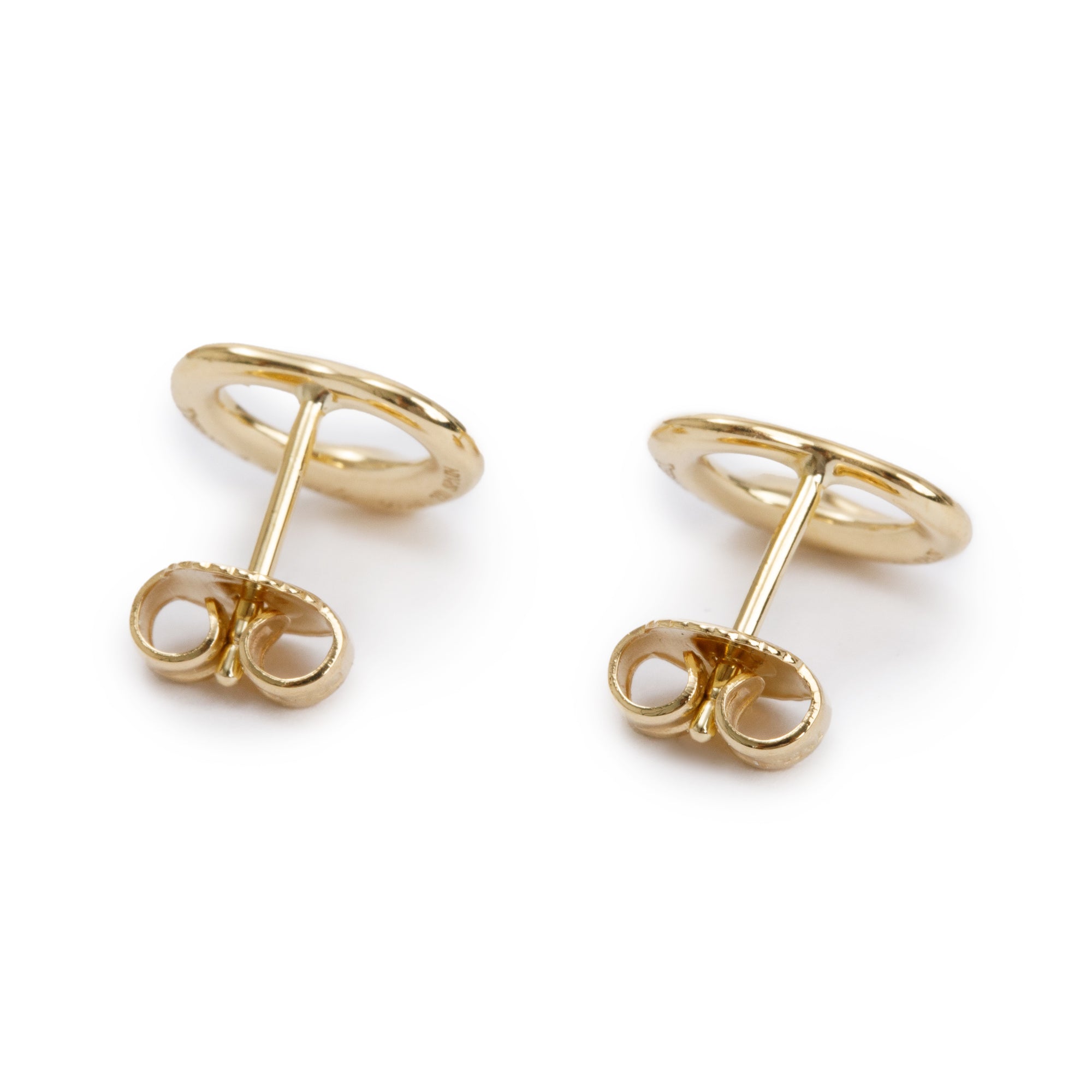 Tiffany & Co. Elsa Peretti 18k Yellow Gold Open Heart Stud Earrings, 11 MM w/ Box