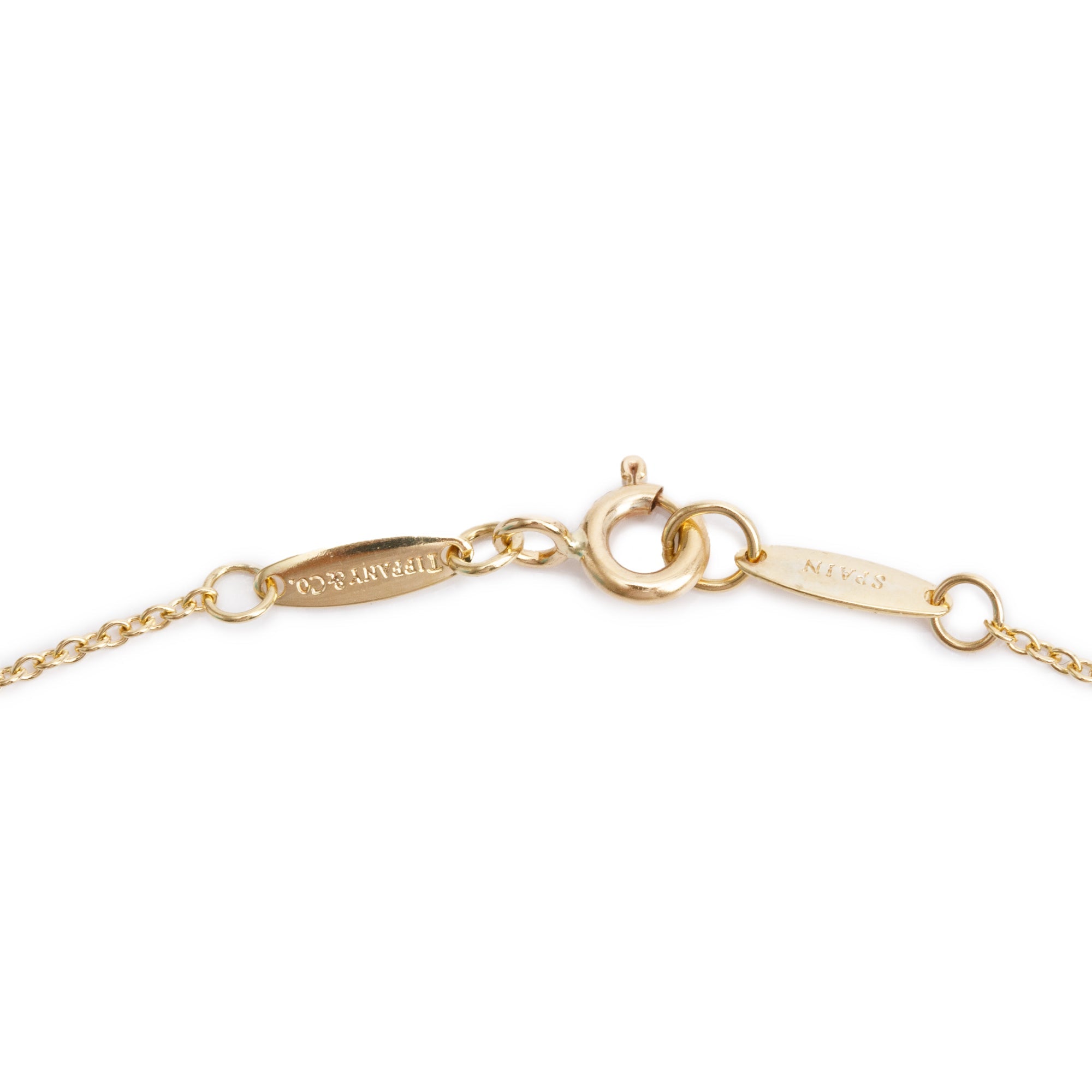 Tiffany & Co. Elsa Peretti 18k Yellow Gold Pave Diamond 11 MM Open Heart Pendant Necklace w/ Box & Receipt