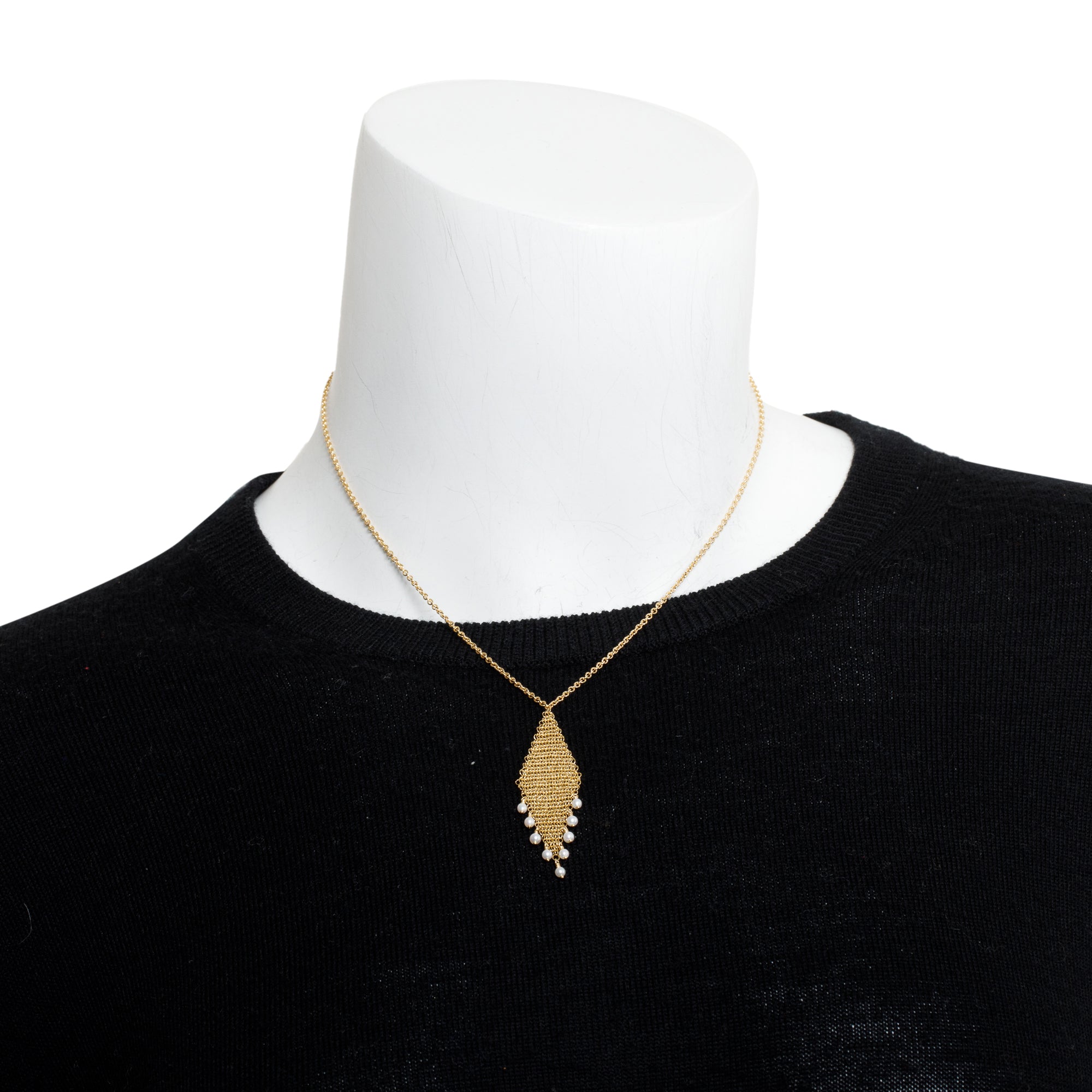 Tiffany & Co. メッシュ フリンジ ペンダント　パールメッシュ Elsa Peretti® Mesh fringe pendant in 18k gold with