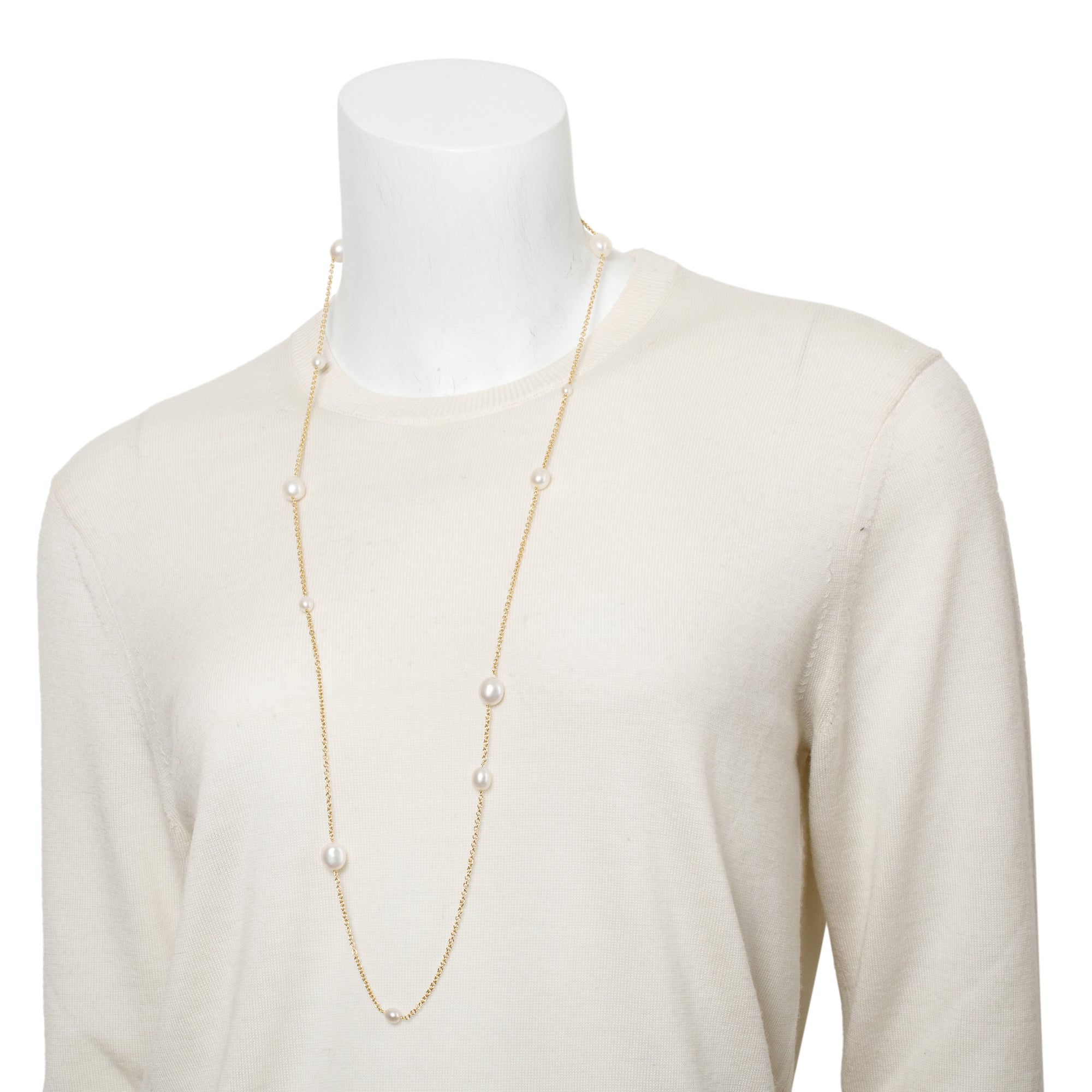 Tiffany & Co. Elsa Peretti 18k Yellow Gold Pearls by the Yard Sprinkle Necklace w/ Box