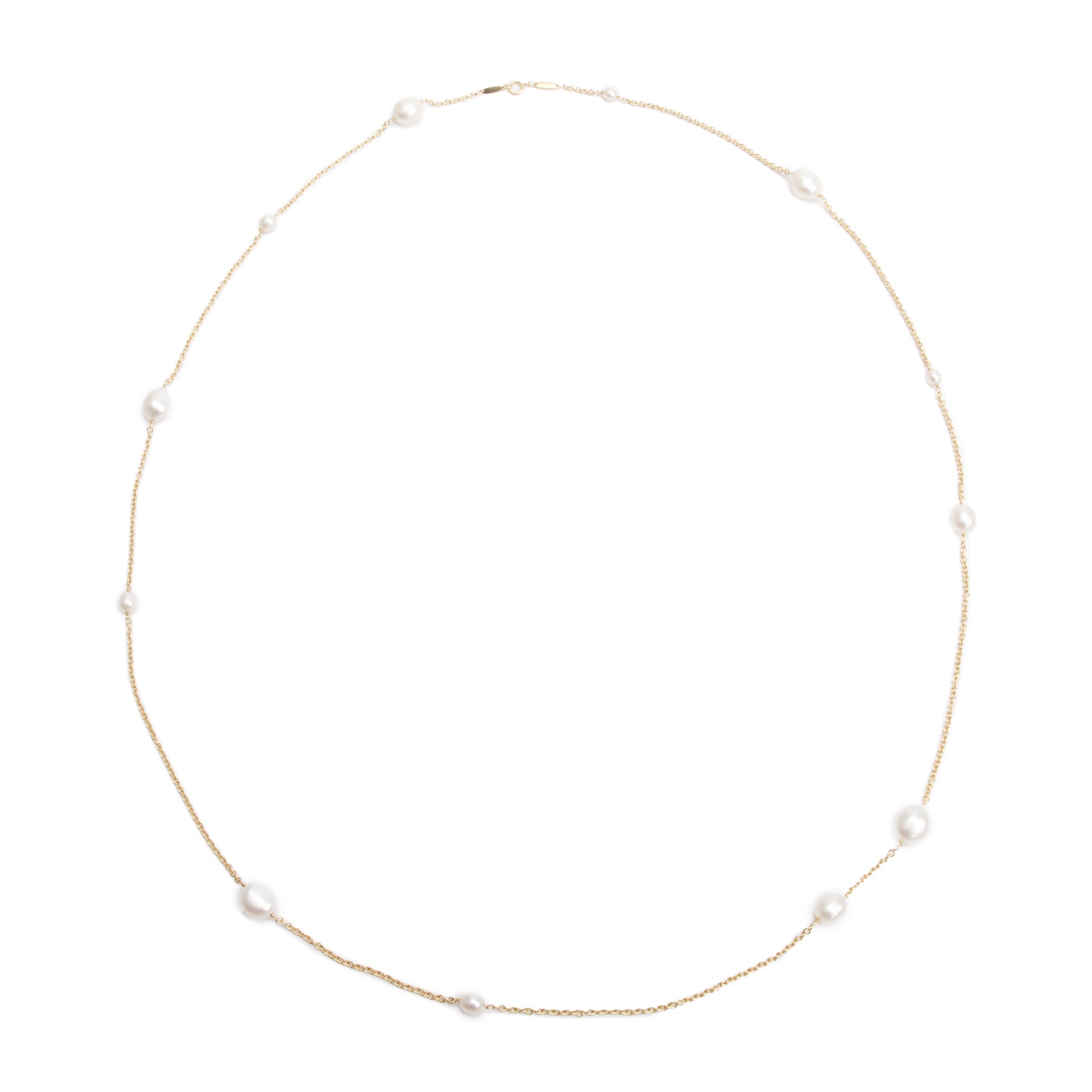 Tiffany & Co. Elsa Peretti 18k Yellow Gold Pearls by the Yard Sprinkle Necklace w/ Box